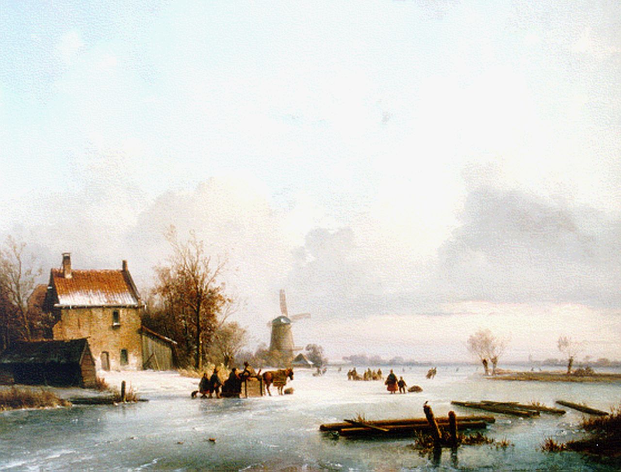 Kleijn L.J. | Lodewijk Johannes Kleijn, IJsgezicht met schaatsers bij boerenhuis en molen, olieverf op paneel 44,2 x 55,2 cm, gesigneerd rechtsonder Kleijn L.J. | Lodewijk Johannes Kleijn, IJsgezicht met schaatsers bij boerenhuis en molen, olieverf op paneel 44,2 x 55,2 cm, gesigneerd rechtsonder