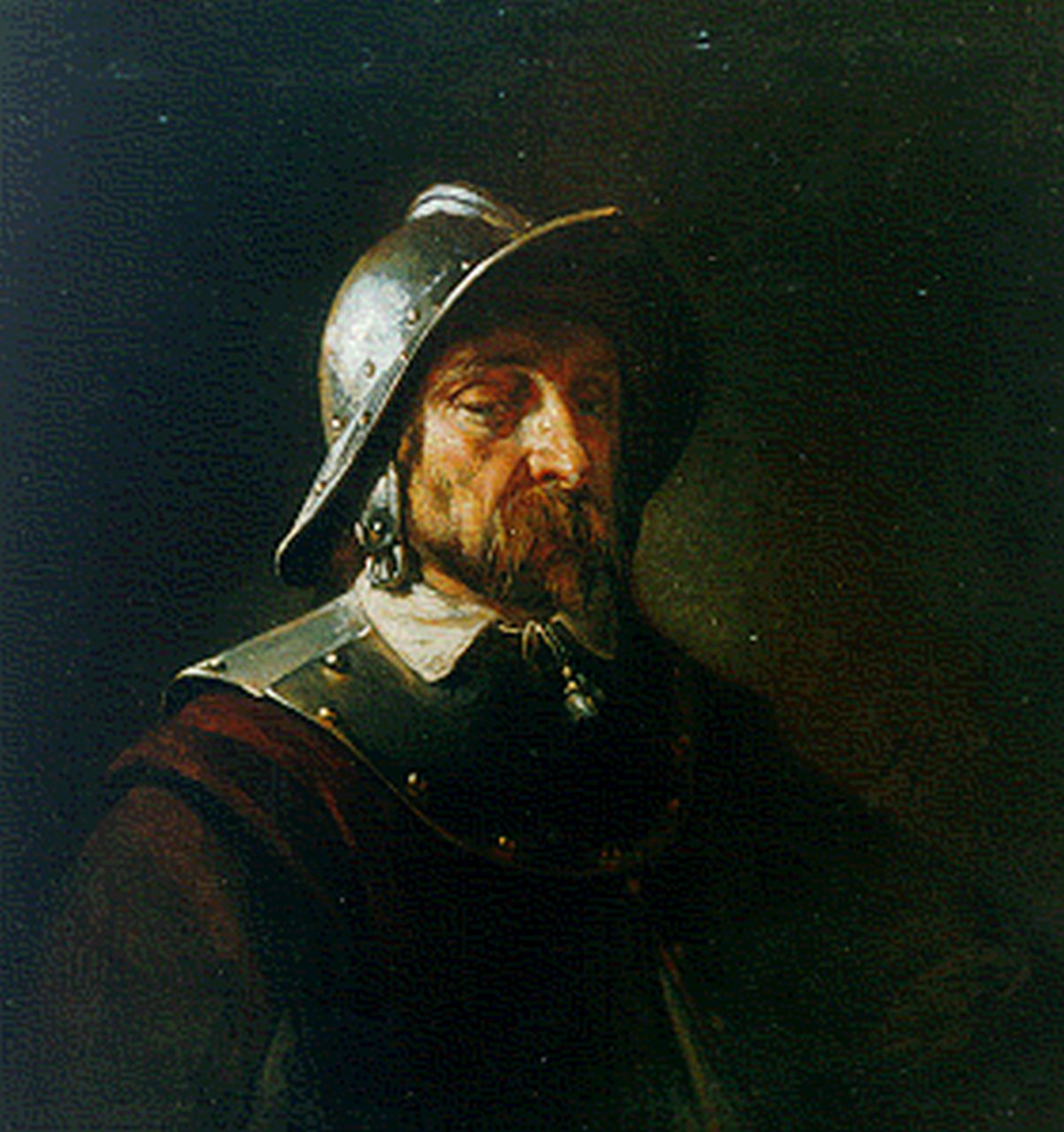 Vaarberg J.C. | Joannes Christoffel Vaarberg, Portret van een soldaat, olieverf op paneel 18,3 x 17,3 cm, gesigneerd rechtsonder Vaarberg J.C. | Joannes Christoffel Vaarberg, Portret van een soldaat, olieverf op paneel 18,3 x 17,3 cm, gesigneerd rechtsonder