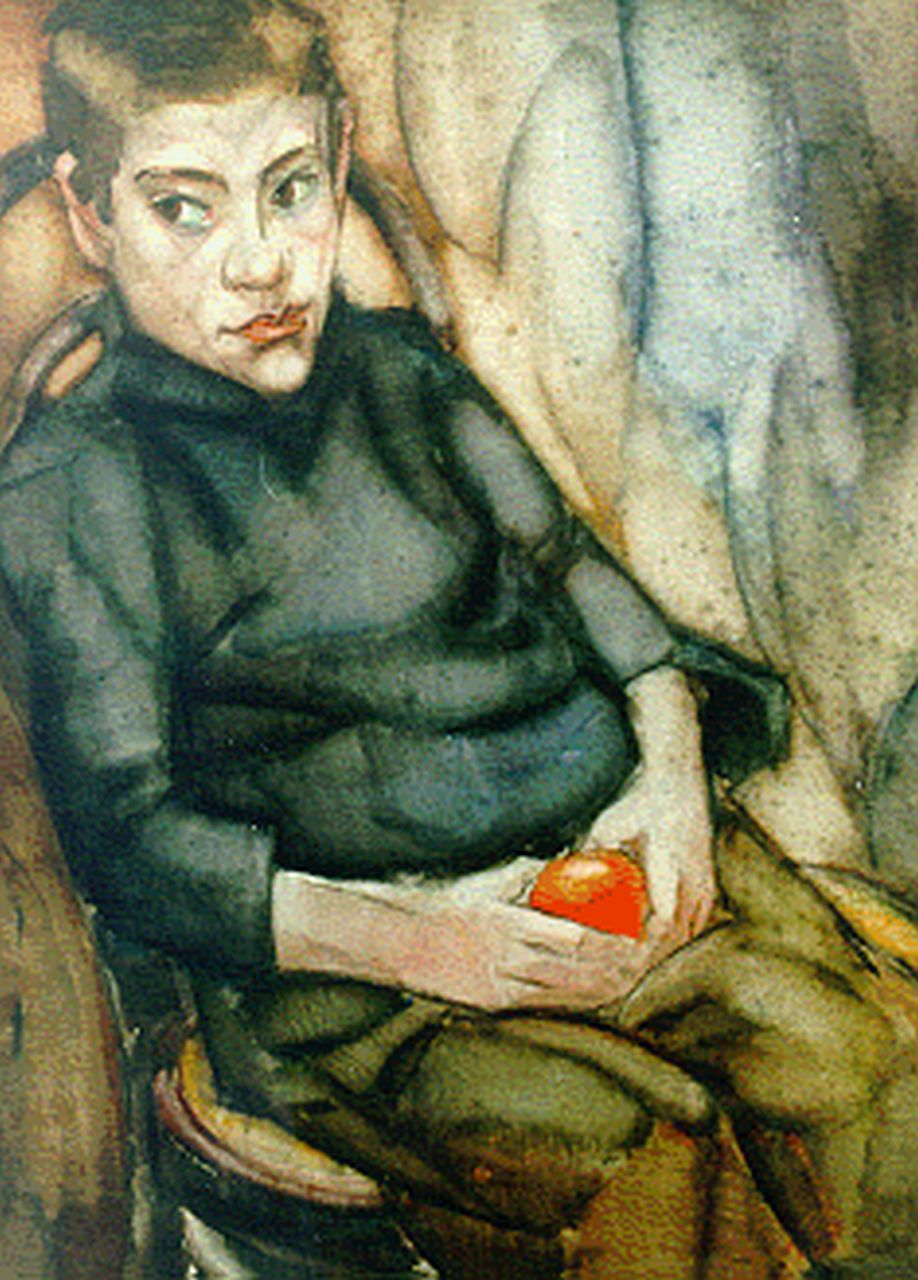 Meurs H.H.  | 'Harmen' Hermanus Meurs, Jongensportret, aquarel op papier 73,0 x 54,0 cm, gesigneerd linksonder en gedateerd 1921