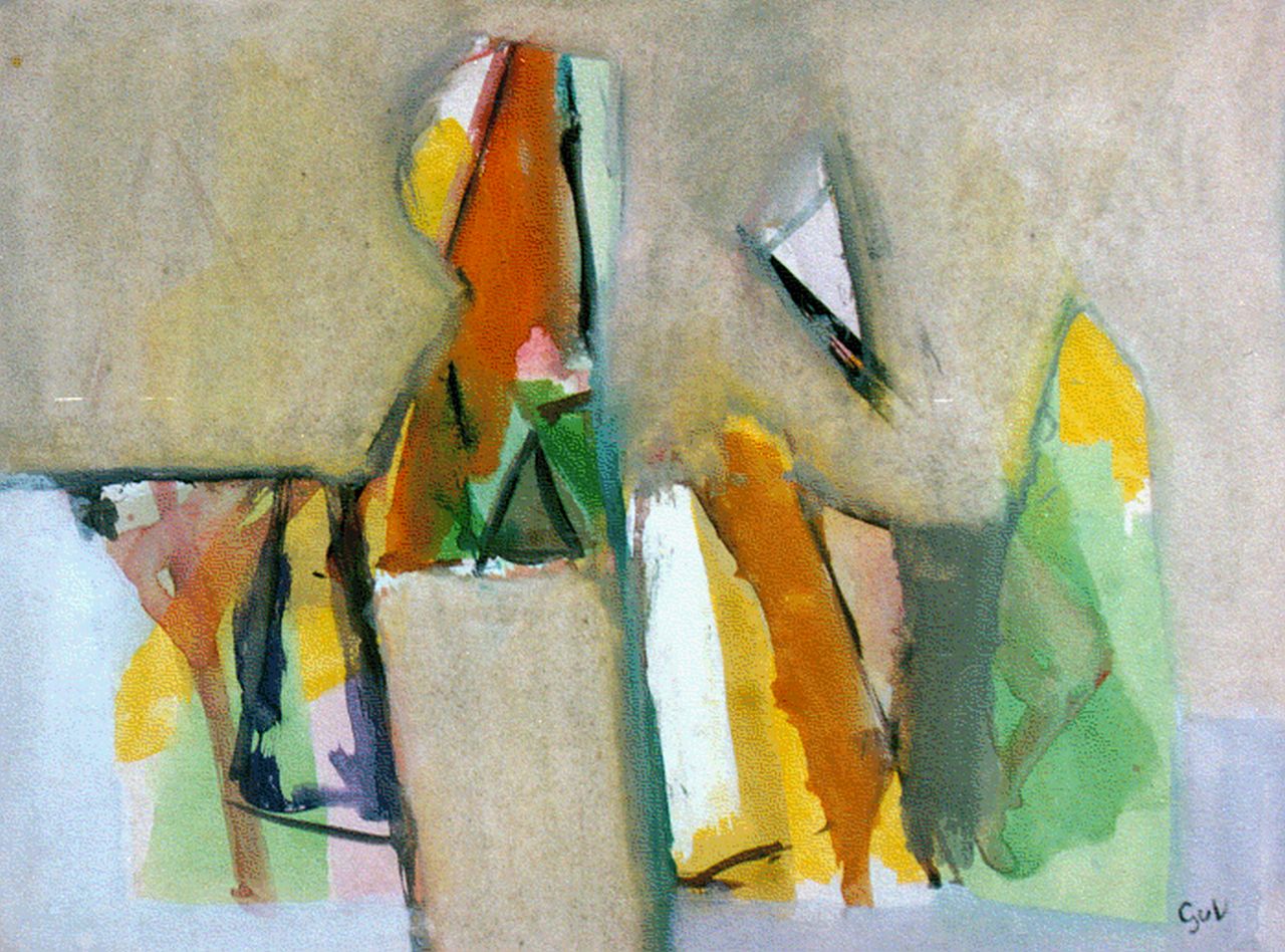 Velde G. van | Gerardus 'Geer' van Velde, Zonder titel, aquarel op papier 24,2 x 32,0 cm, gesigneerd rechtsonder initialen