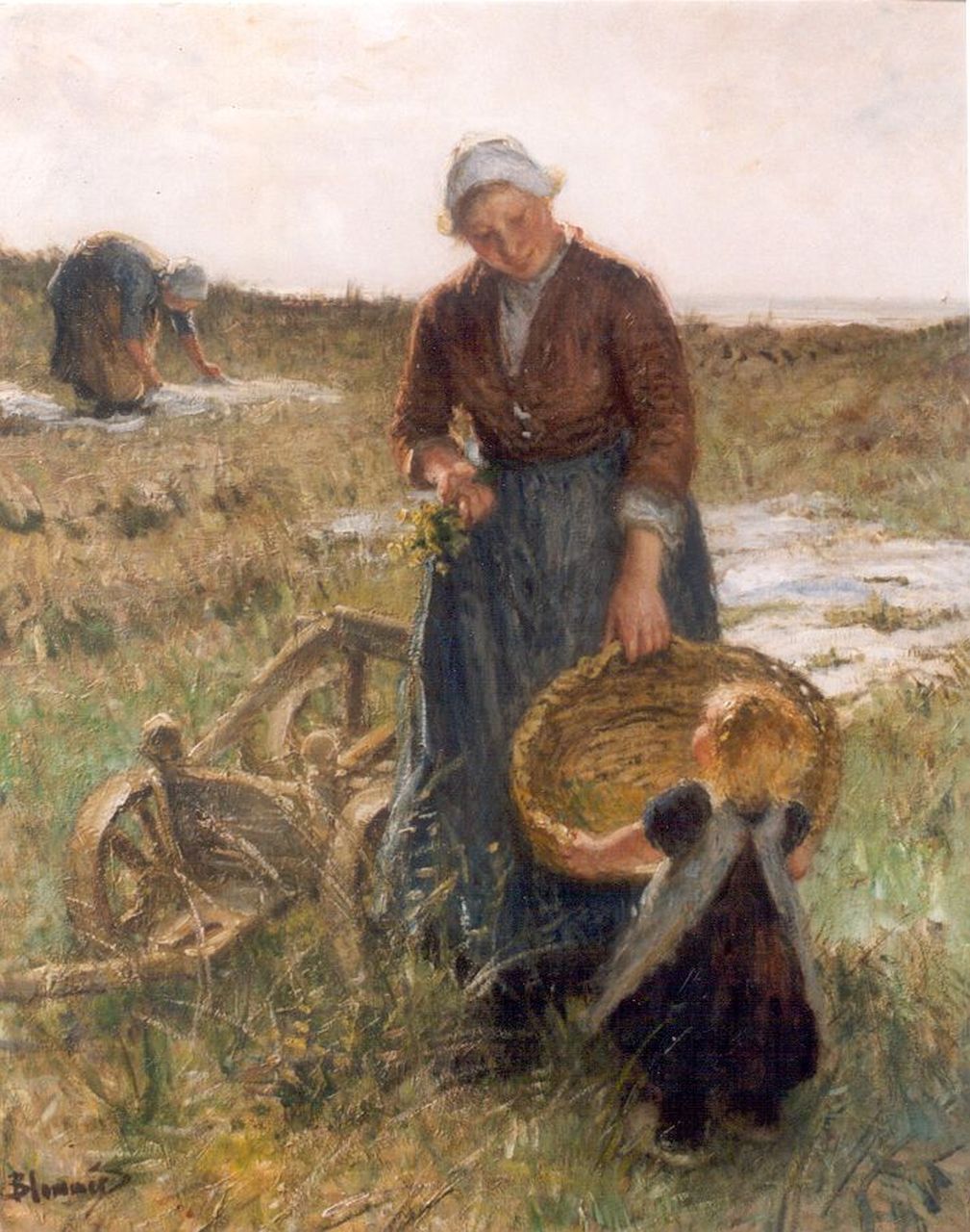 Blommers B.J. | Bernardus Johannes 'Bernard' Blommers, 'Moederliefde', olieverf op doek 100,0 x 121,0 cm, gesigneerd linksonder Blommers B.J. | Bernardus Johannes 'Bernard' Blommers, 'Moederliefde', olieverf op doek 100,0 x 121,0 cm, gesigneerd linksonder