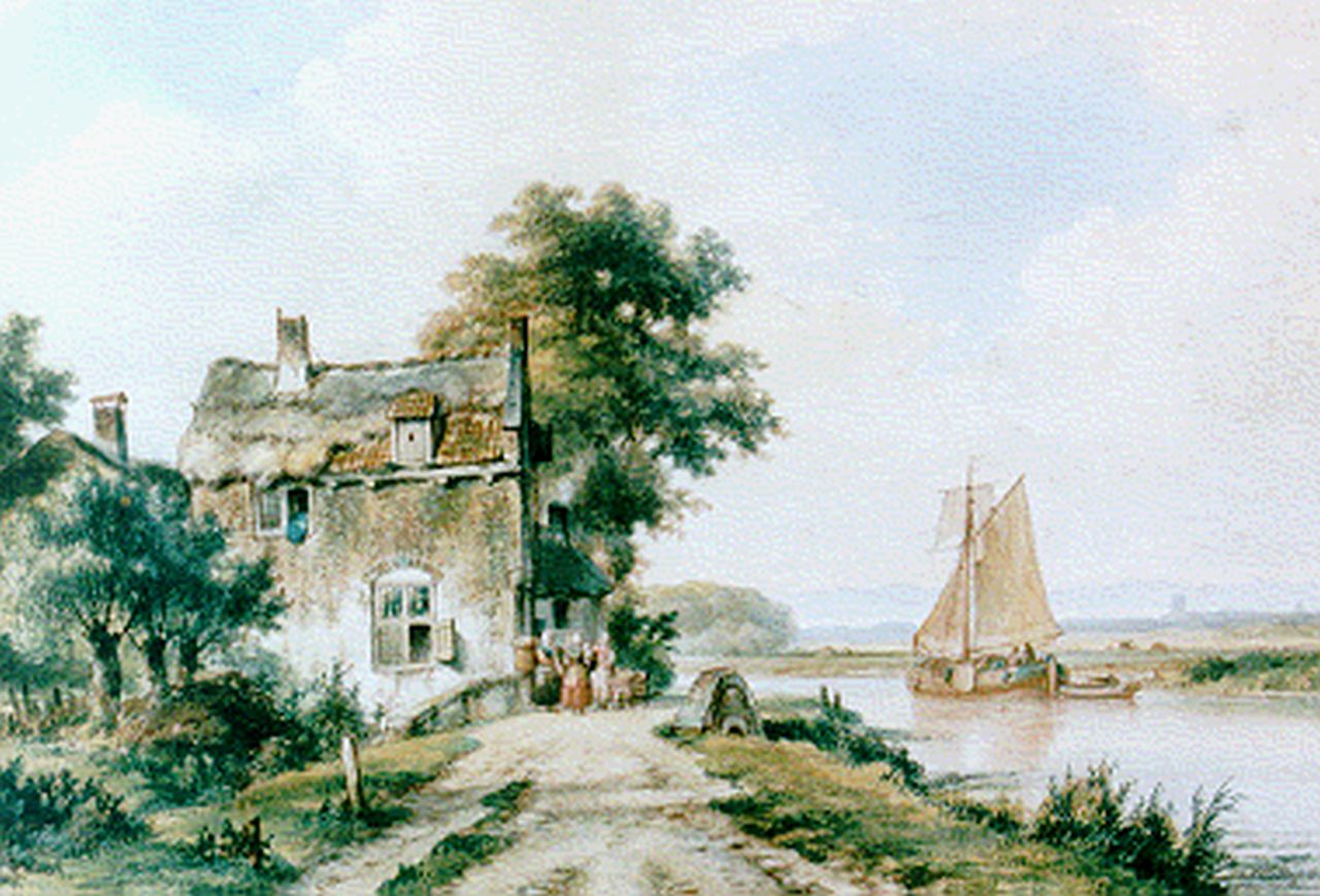 Kleijn L.J. | Lodewijk Johannes Kleijn, Zomers riviergezicht, aquarel op papier 35,3 x 51,7 cm, gesigneerd linksonder Kleijn L.J. | Lodewijk Johannes Kleijn, Zomers riviergezicht, aquarel op papier 35,3 x 51,7 cm, gesigneerd linksonder