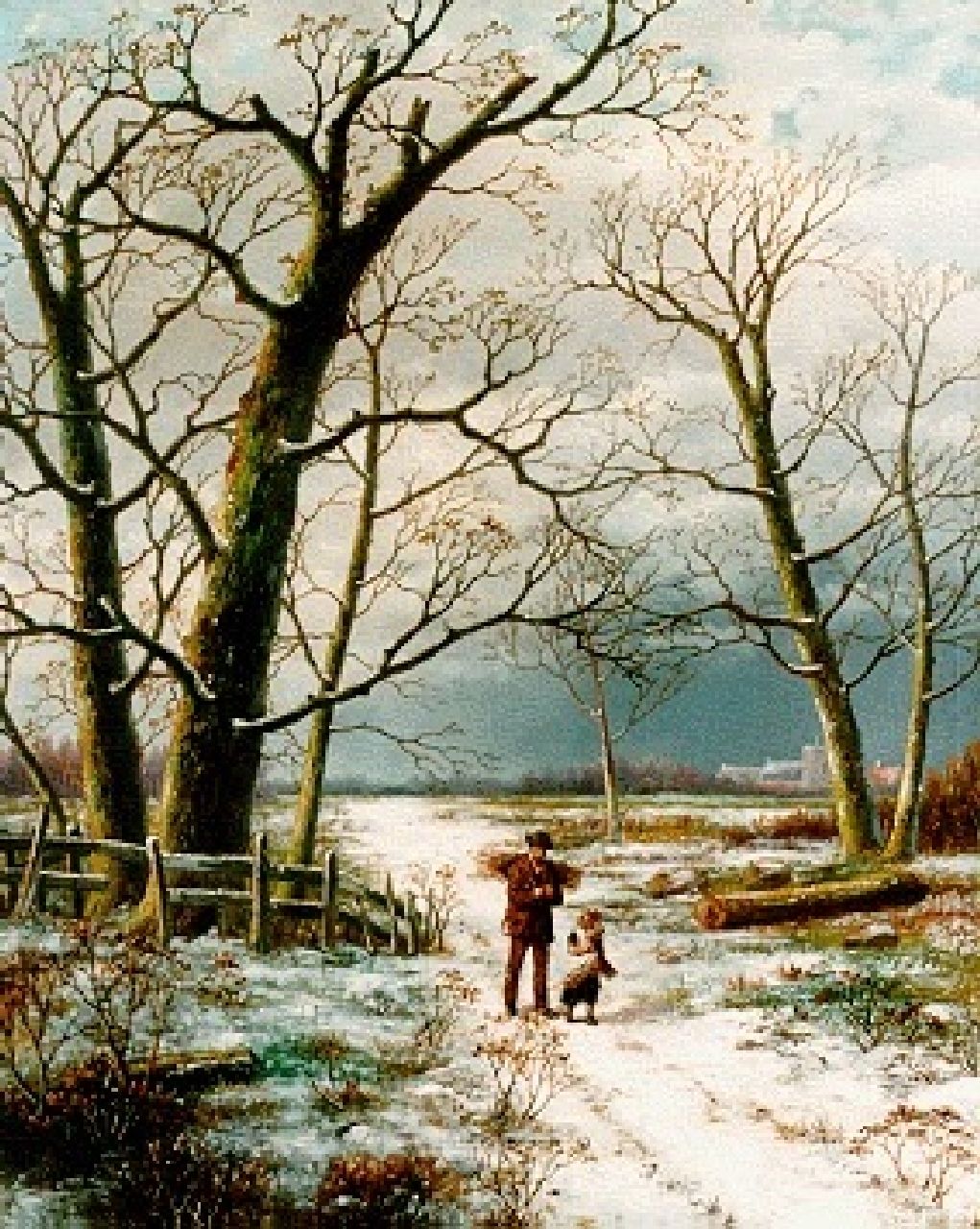 Koekkoek B.H.  | Barend Hendrik 'H.B.' Koekkoek, Met sprokkelhout naar huis, olieverf op doek 100,0 x 64,0 cm, gesigneerd rechtsonder