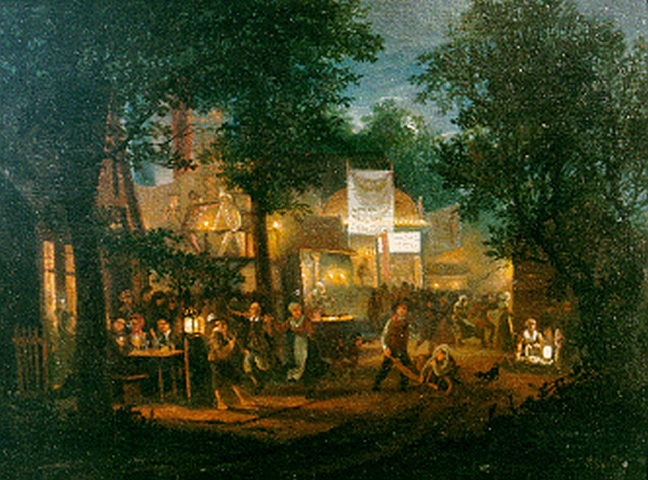 Cate H.G. ten | Hendrik Gerrit ten Cate, Kermis bij nacht, olieverf op paneel 20,5 x 27,3 cm, gesigneerd rechtsonder en gedateerd 1833 Cate H.G. ten | Hendrik Gerrit ten Cate, Kermis bij nacht, olieverf op paneel 20,5 x 27,3 cm, gesigneerd rechtsonder en gedateerd 1833