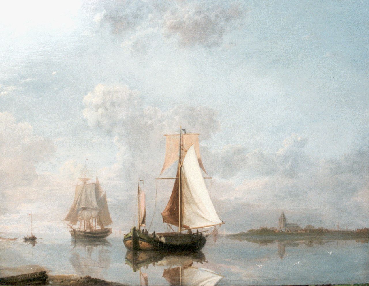 Koekkoek J.H. | Johannes Hermanus Koekkoek, Zeilschepen op de rede, olieverf op paneel 25,0 x 33,0 cm, gesigneerd linksonder Koekkoek J.H. | Johannes Hermanus Koekkoek, Zeilschepen op de rede, olieverf op paneel 25,0 x 33,0 cm, gesigneerd linksonder
