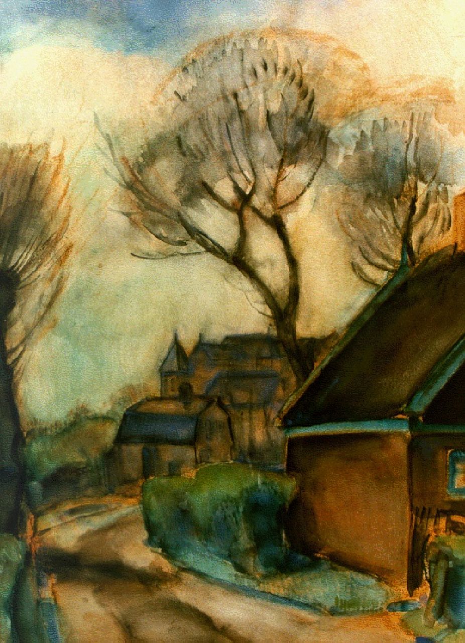 Colnot A.J.G.  | 'Arnout' Jacobus Gustaaf Colnot, Dorpsgezicht, aquarel op papier 91,8 x 67,1 cm, gesigneerd rechtsonder
