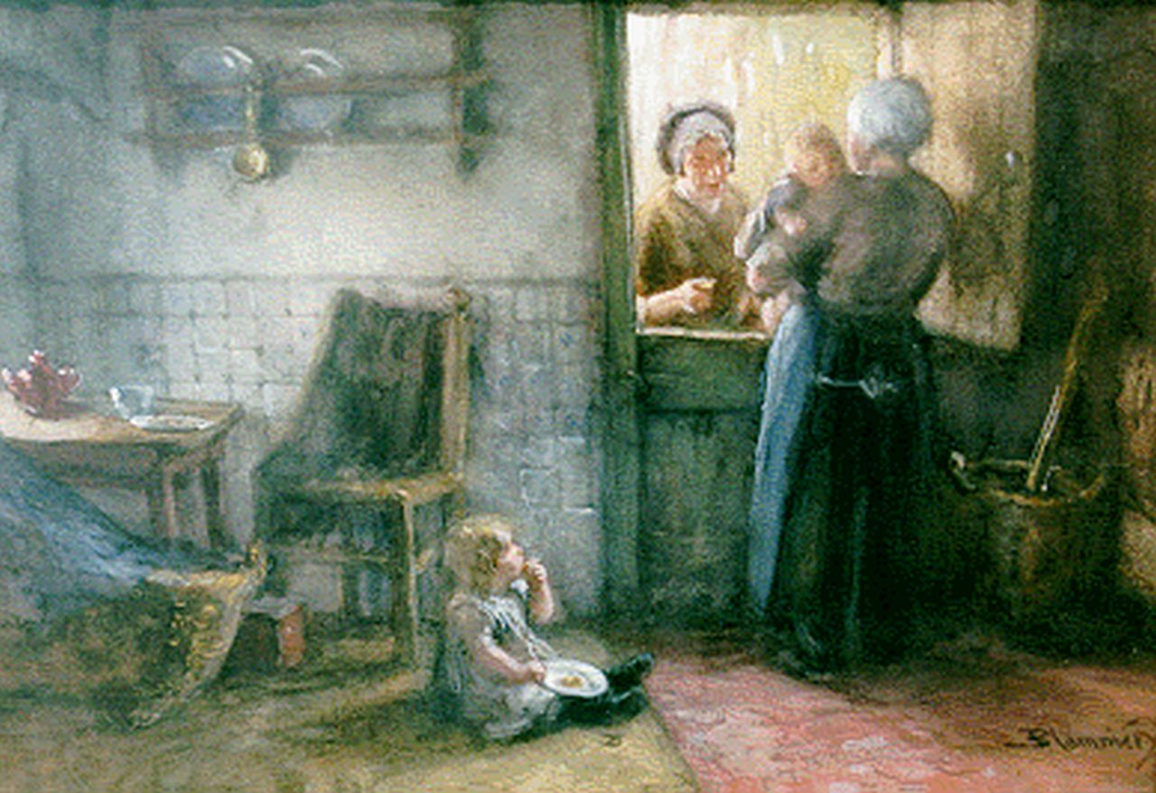 Blommers B.J. | Bernardus Johannes 'Bernard' Blommers, Vragen om een aalmoes, aquarel op papier 37,2 x 53,0 cm, gesigneerd rechtsonder Blommers B.J. | Bernardus Johannes 'Bernard' Blommers, Vragen om een aalmoes, aquarel op papier 37,2 x 53,0 cm, gesigneerd rechtsonder