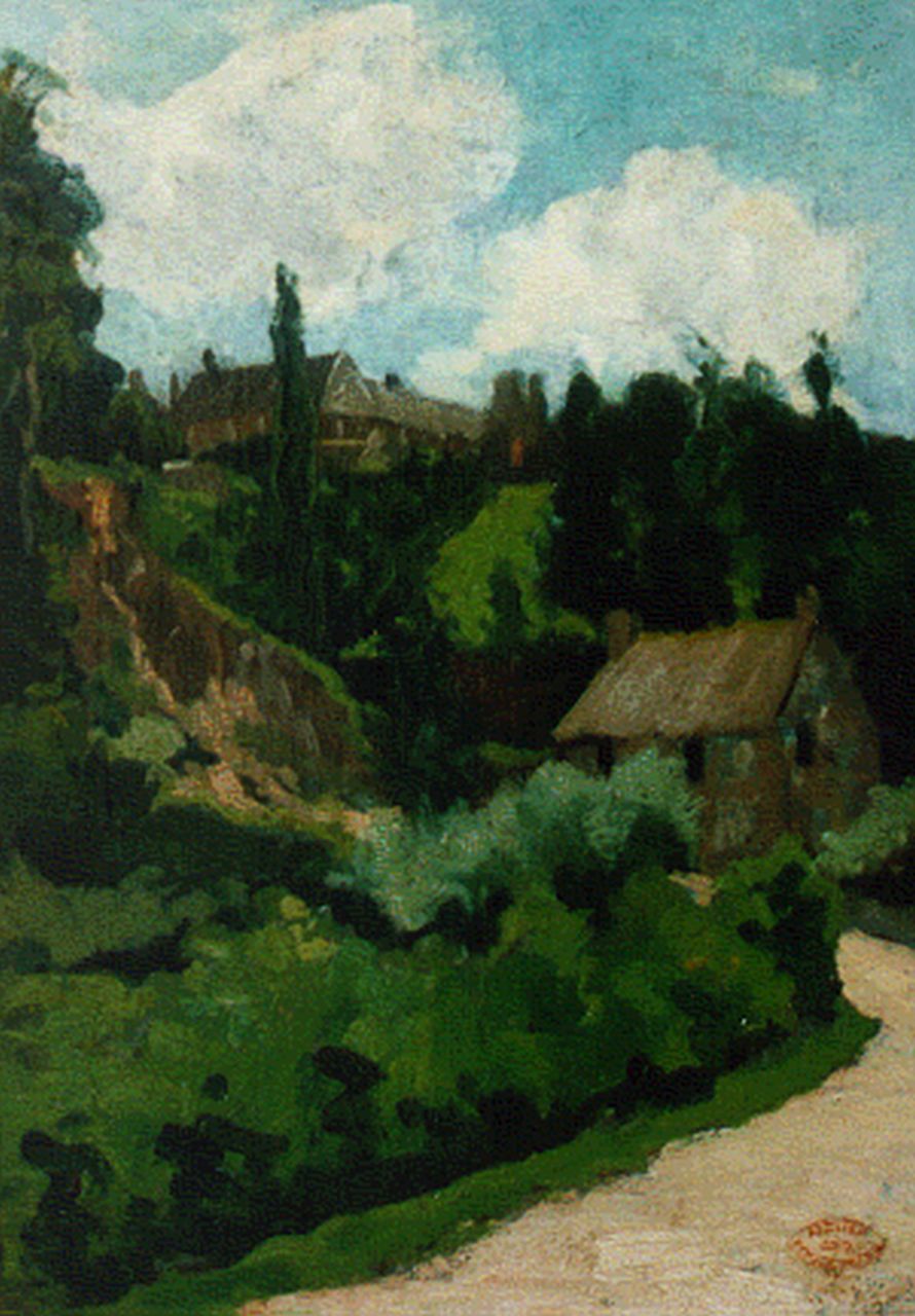Poggenbeek G.J.H. | George Jan Hendrik 'Geo' Poggenbeek, Avranches in Normandië, olieverf op paneel 34,7 x 24,7 cm, gesigneerd rechtsonder met stempel Poggenbeek G.J.H. | George Jan Hendrik 'Geo' Poggenbeek, Avranches in Normandië, olieverf op paneel 34,7 x 24,7 cm, gesigneerd rechtsonder met stempel