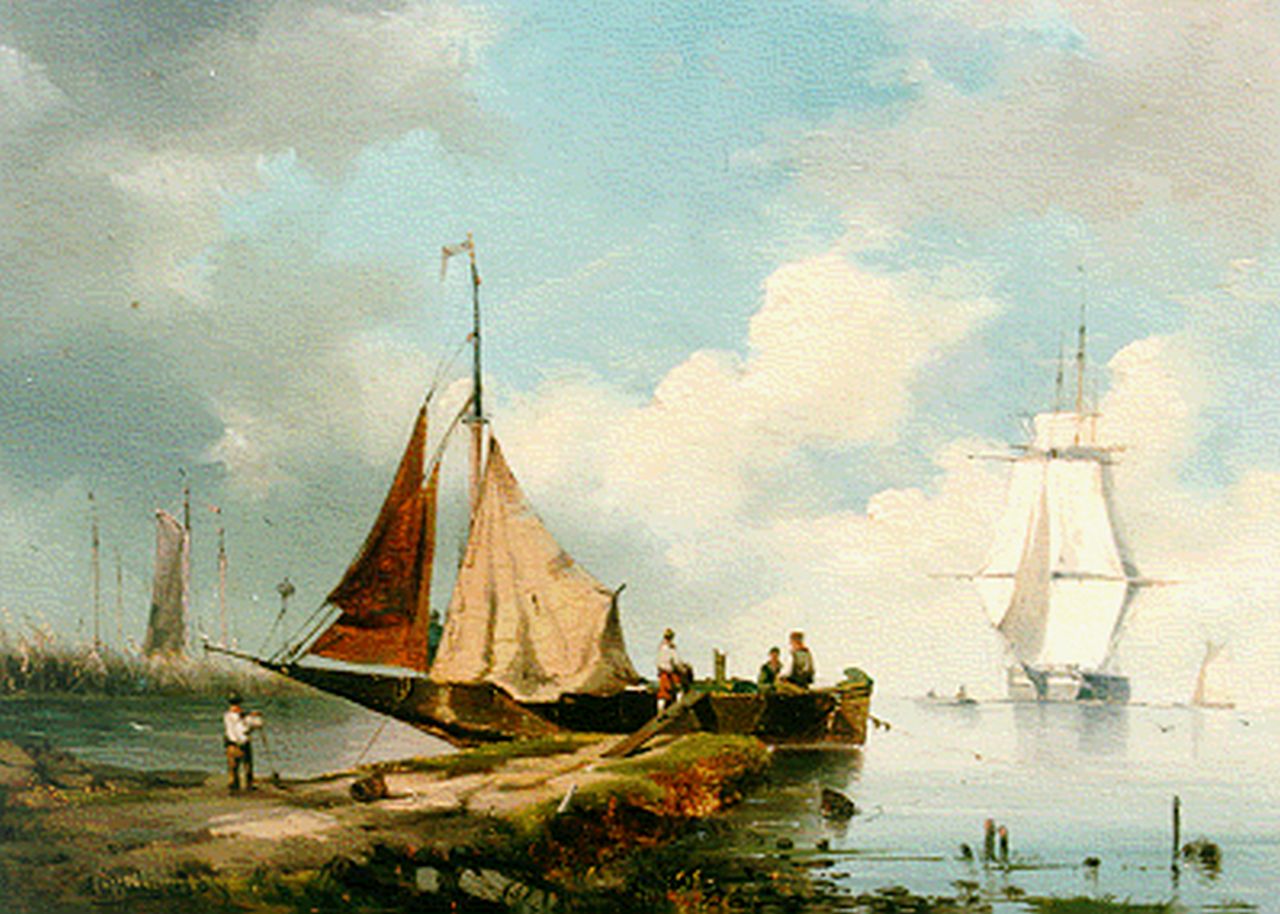 Hilleveld A.D.  | Adrianus David Hilleveld, Afgemeerde Zeeuwse hoogaars, olieverf op paneel 30,0 x 40,3 cm, gesigneerd linksonder
