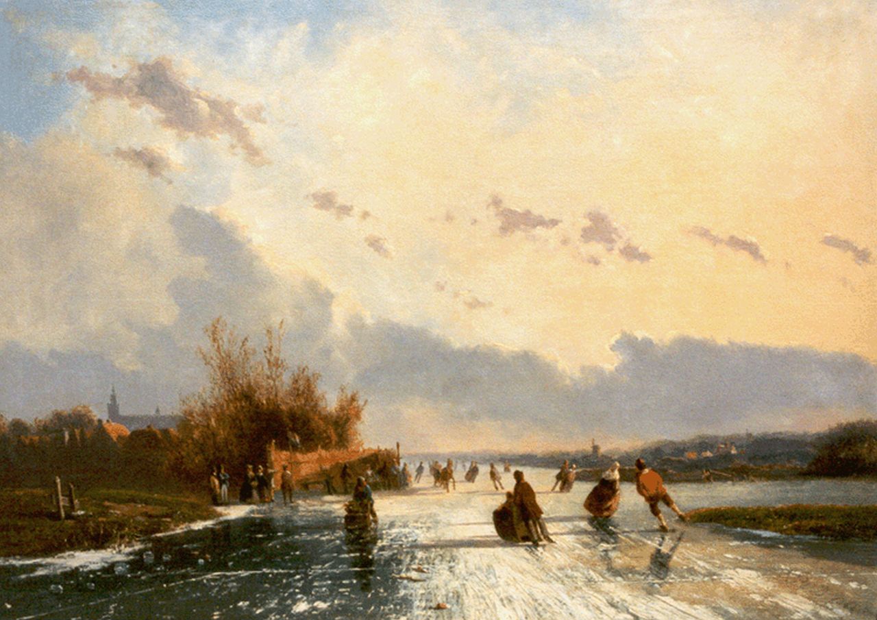 Borselen P. van | Pieter van Borselen, Winterlandschap, olieverf op doek 50,2 x 70,4 cm, gesigneerd rechtsonder initialen en gedateerd 1864 Borselen P. van | Pieter van Borselen, Winterlandschap, olieverf op doek 50,2 x 70,4 cm, gesigneerd rechtsonder initialen en gedateerd 1864