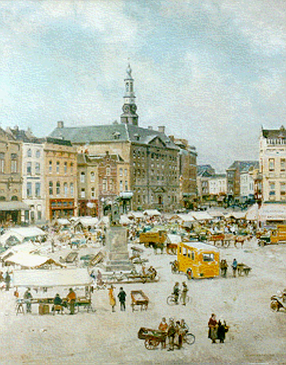 Vreedenburgh C. | Cornelis Vreedenburgh, De Markt in Den Bosch, olieverf op doek 73,9 x 59,1 cm, gesigneerd rechtsonder en gedateerd 1935 Vreedenburgh C. | Cornelis Vreedenburgh, De Markt in Den Bosch, olieverf op doek 73,9 x 59,1 cm, gesigneerd rechtsonder en gedateerd 1935