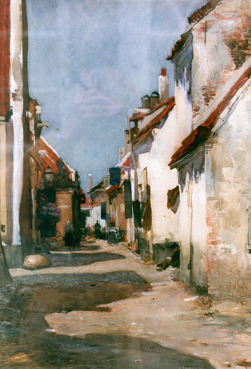 Arntzenius P.F.N.J. | Pieter Florentius Nicolaas Jacobus 'Floris' Arntzenius, Dorpsstraatje te Elburg, aquarel op papier 42,8 x 29,8 cm, gesigneerd rechtsonder Arntzenius P.F.N.J. | Pieter Florentius Nicolaas Jacobus 'Floris' Arntzenius, Dorpsstraatje te Elburg, aquarel op papier 42,8 x 29,8 cm, gesigneerd rechtsonder