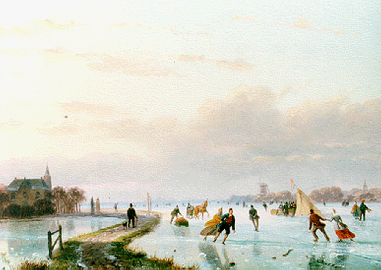 Roosenboom N.J. | Nicolaas Johannes Roosenboom, Winterlandschap, olieverf op paneel 24,3 x 34,1 cm, gesigneerd links van het midden Roosenboom N.J. | Nicolaas Johannes Roosenboom, Winterlandschap, olieverf op paneel 24,3 x 34,1 cm, gesigneerd links van het midden