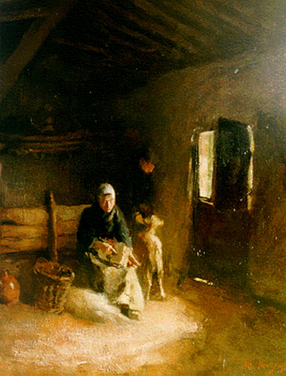 Neuhuys J.A.  | Johannes 'Albert' Neuhuys, Wolkaartster, olieverf op paneel 56,2 x 43,2 cm, gesigneerd rechtsonder