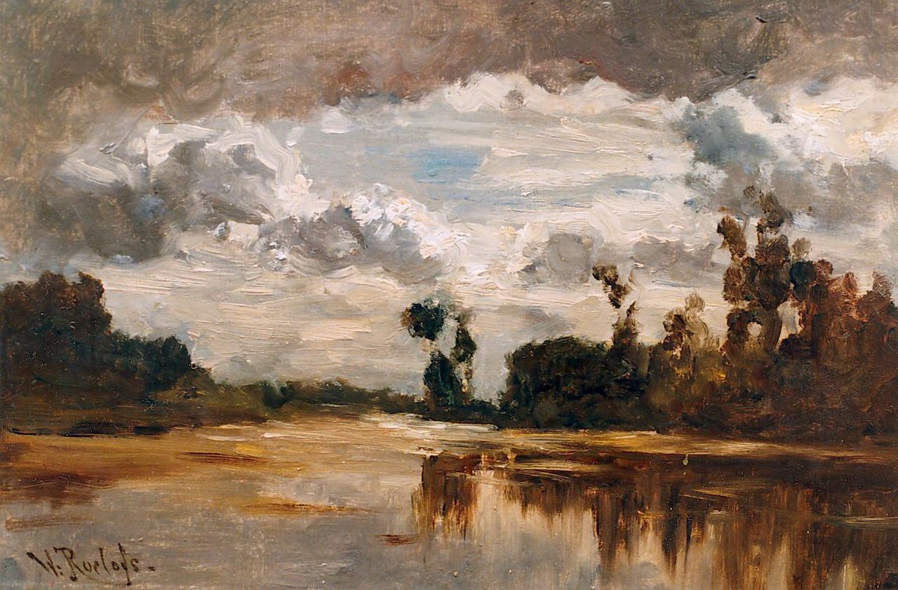 Roelofs W. | Willem Roelofs, Poldervaart, olieverf op doek 31,0 x 43,5 cm, gesigneerd linksonder Roelofs W. | Willem Roelofs, Poldervaart, olieverf op doek 31,0 x 43,5 cm, gesigneerd linksonder
