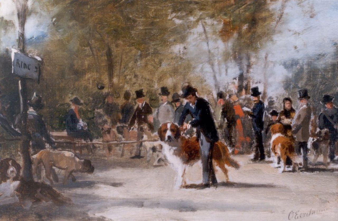 Eerelman O. | Otto Eerelman, Sint-Bernardshow in het Groninger Park, olieverf op doek op paneel 21,2 x 33,5 cm, gesigneerd rechtsonder Eerelman O. | Otto Eerelman, Sint-Bernardshow in het Groninger Park, olieverf op doek op paneel 21,2 x 33,5 cm, gesigneerd rechtsonder