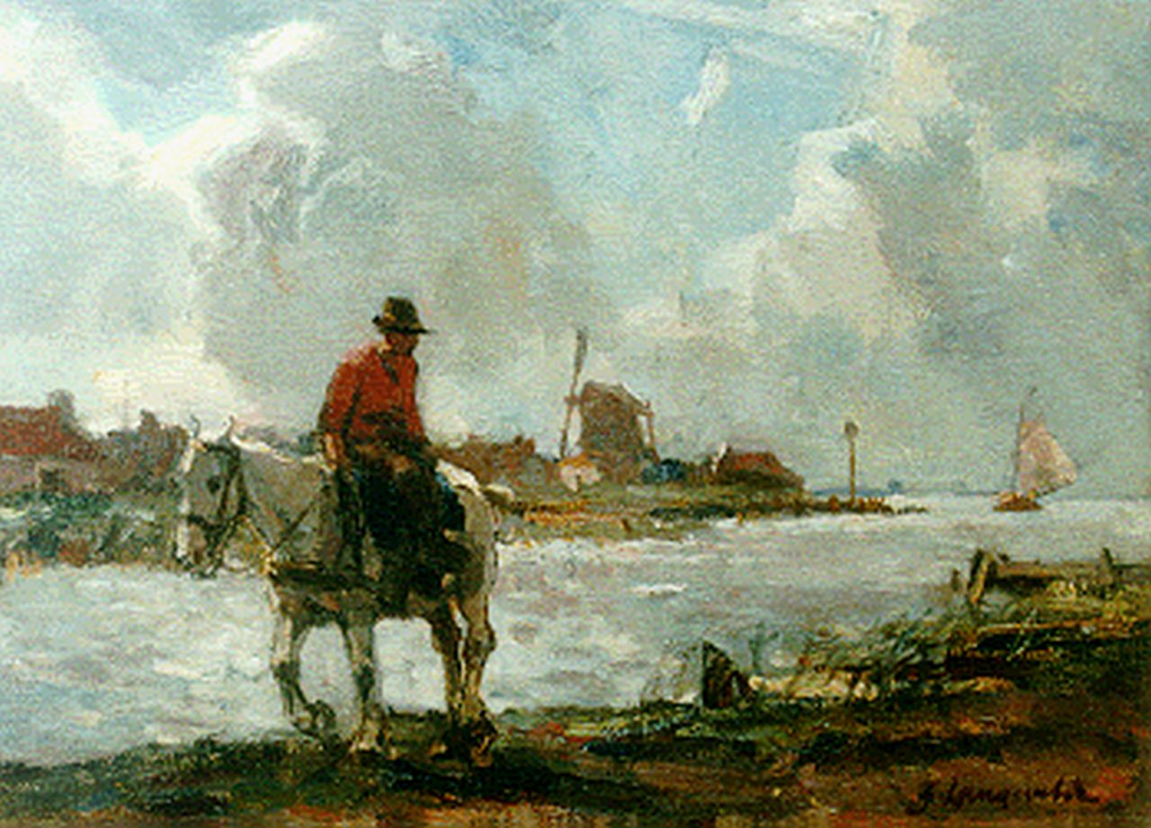 Langeveld F.A. | Franciscus Arnoldus 'Frans' Langeveld, Havengezicht bij Utrecht, olieverf op doek 24,1 x 32,2 cm, gesigneerd rechtsonder Langeveld F.A. | Franciscus Arnoldus 'Frans' Langeveld, Havengezicht bij Utrecht, olieverf op doek 24,1 x 32,2 cm, gesigneerd rechtsonder