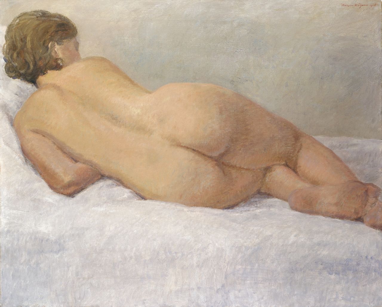 Witjens J.W.H.  | Jan 'Willem' Hendrik  Witjens, Liggend naakt, olieverf op doek 96,5 x 120,0 cm, gesigneerd rechtsboven en gedateerd 1936