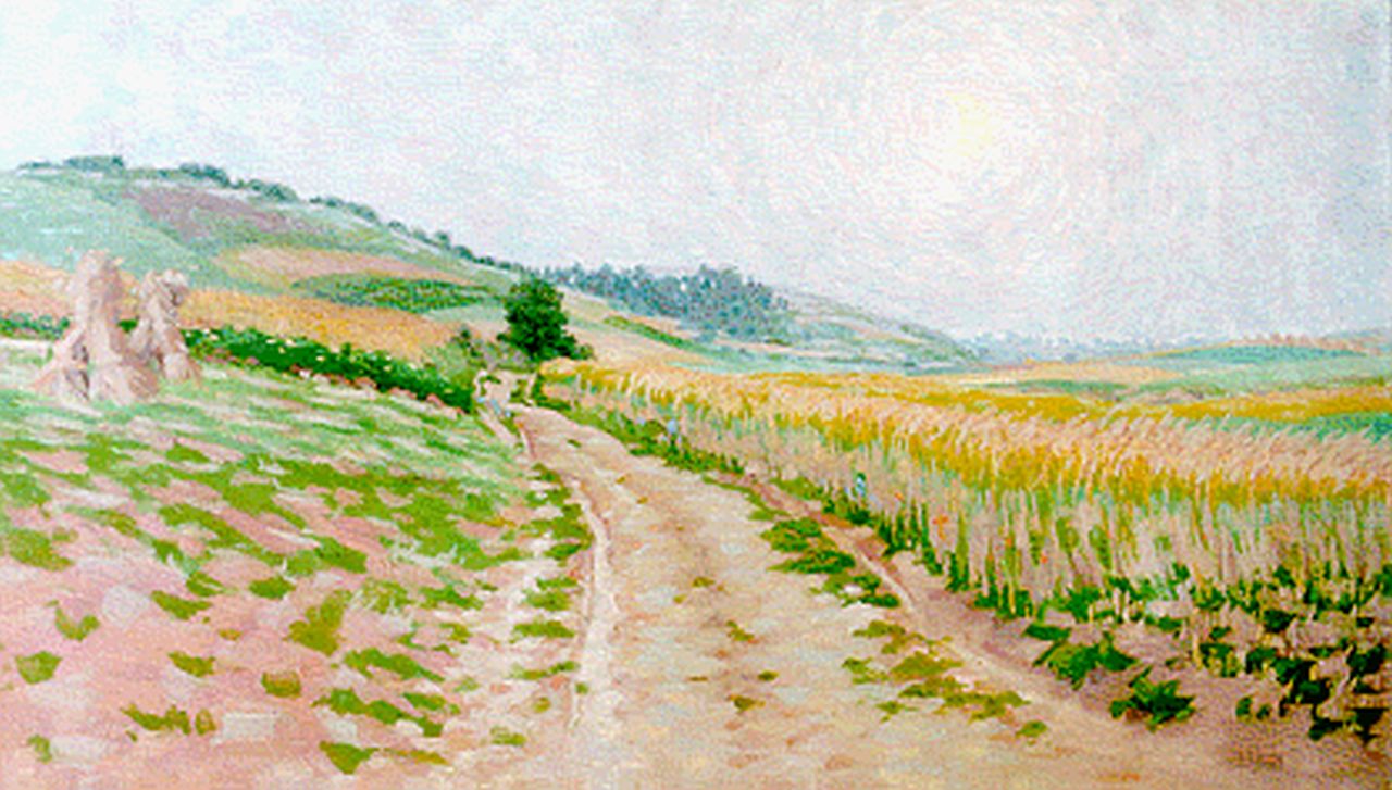 Breman A.J. | Ahazueros Jacobus 'Co' Breman, Maanopkomst, olieverf op doek 41,3 x 70,2 cm, gesigneerd linksonder en gedateerd 1919 Breman A.J. | Ahazueros Jacobus 'Co' Breman, Maanopkomst, olieverf op doek 41,3 x 70,2 cm, gesigneerd linksonder en gedateerd 1919