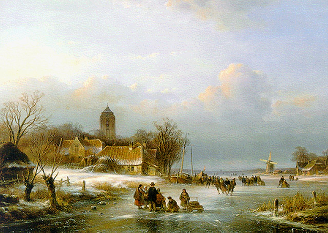 Kleijn L.J. | Lodewijk Johannes Kleijn, Schaatsers en koek-en-zopie op het ijs, olieverf op paneel 43,2 x 59,5 cm, gesigneerd rechtsonder Kleijn L.J. | Lodewijk Johannes Kleijn, Schaatsers en koek-en-zopie op het ijs, olieverf op paneel 43,2 x 59,5 cm, gesigneerd rechtsonder