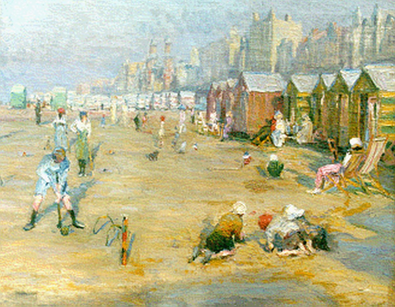 Schulein J.W. | Julius Wolfgang Schulein, Spelende kinderen aan het strand, olieverf op doek 58,7 x 73,0 cm, gesigneerd linksonder en te dateren ca. 1920 Schulein J.W. | Julius Wolfgang Schulein, Spelende kinderen aan het strand, olieverf op doek 58,7 x 73,0 cm, gesigneerd linksonder en te dateren ca. 1920