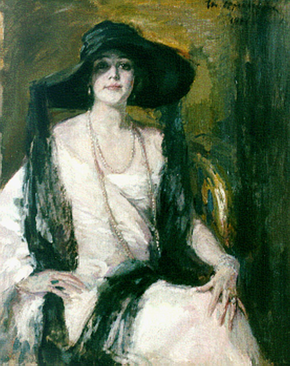 Oppenheimer J. | Joseph Oppenheimer, Elegante vrouw met modieuze hoed, olieverf op doek 100,0 x 80,5 cm, gesigneerd rechtsboven en gedateerd 1921 Oppenheimer J. | Joseph Oppenheimer, Elegante vrouw met modieuze hoed, olieverf op doek 100,0 x 80,5 cm, gesigneerd rechtsboven en gedateerd 1921