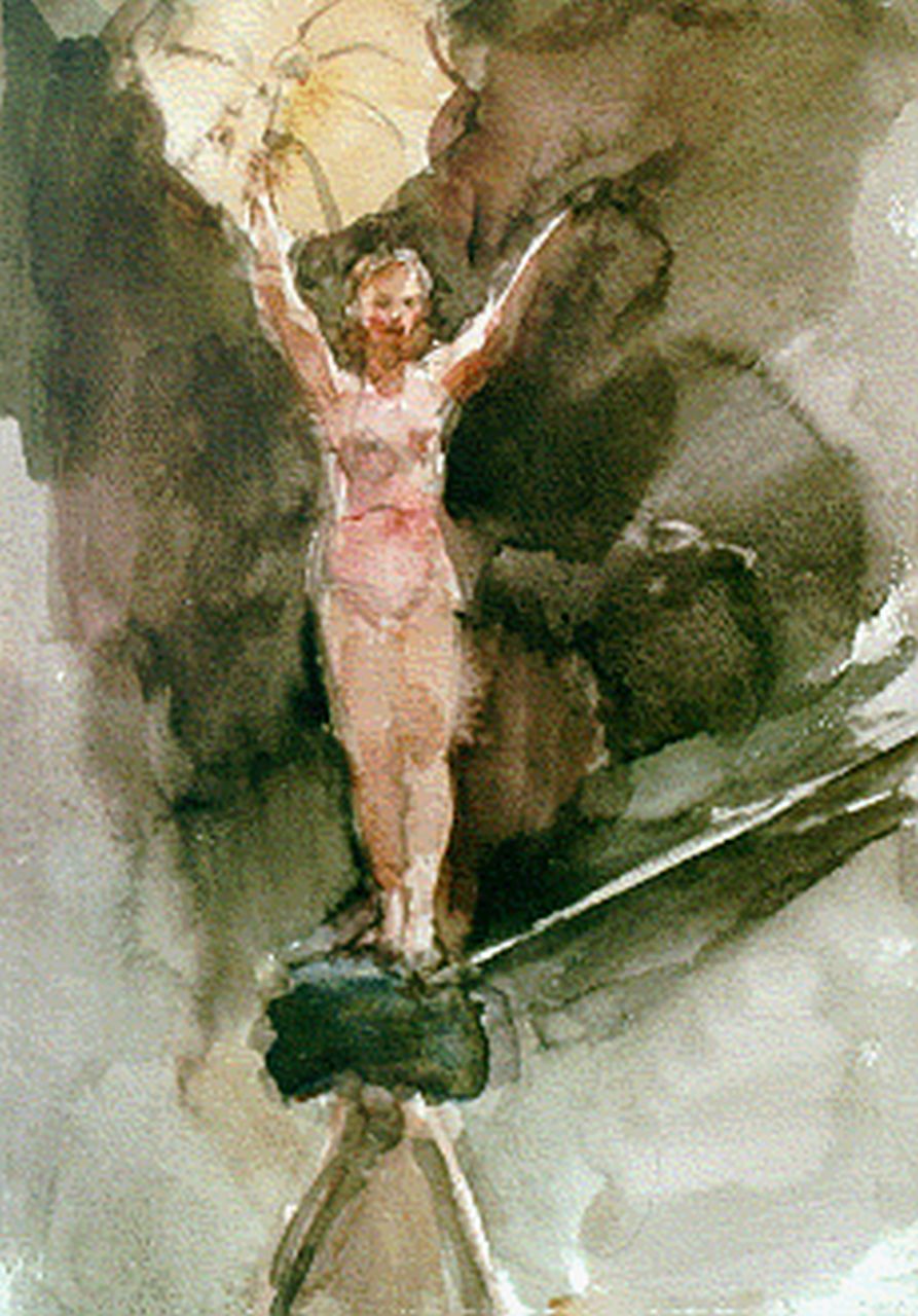 Israels I.L.  | 'Isaac' Lazarus Israels, Koorddanseres in het Scala, Milaan, aquarel op papier 31,5 x 24,0 cm, gesigneerd rechtsonder en te dateren ca. 1925