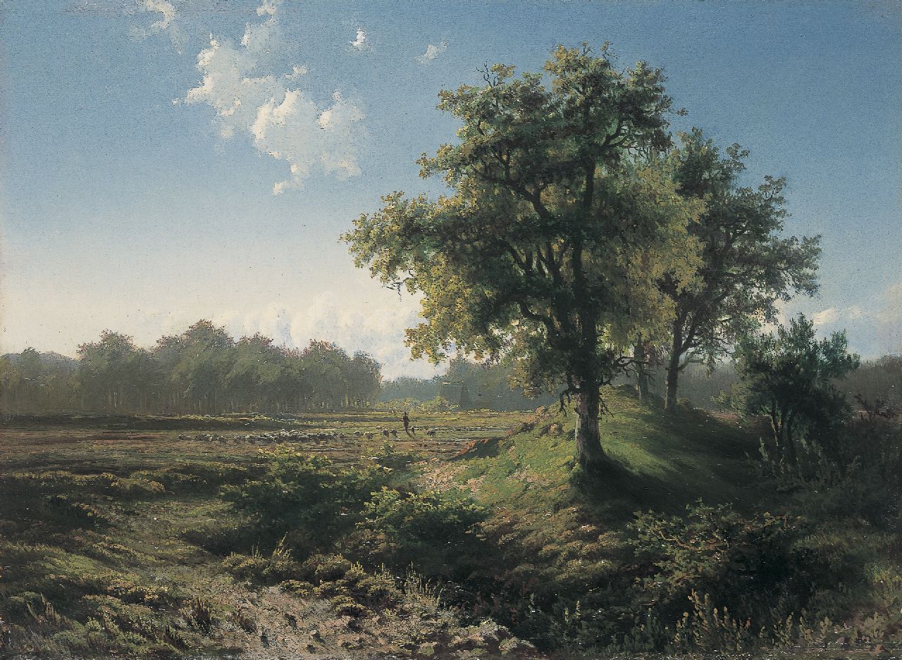 Gabriel P.J.C. | Paul Joseph Constantin 'Constan(t)' Gabriel, Veluws landschap, olieverf op paneel 28,4 x 39,0 cm, gesigneerd rechtsonder en te dateren ca. 1850 Gabriel P.J.C. | Paul Joseph Constantin 'Constan(t)' Gabriel, Veluws landschap, olieverf op paneel 28,4 x 39,0 cm, gesigneerd rechtsonder en te dateren ca. 1850