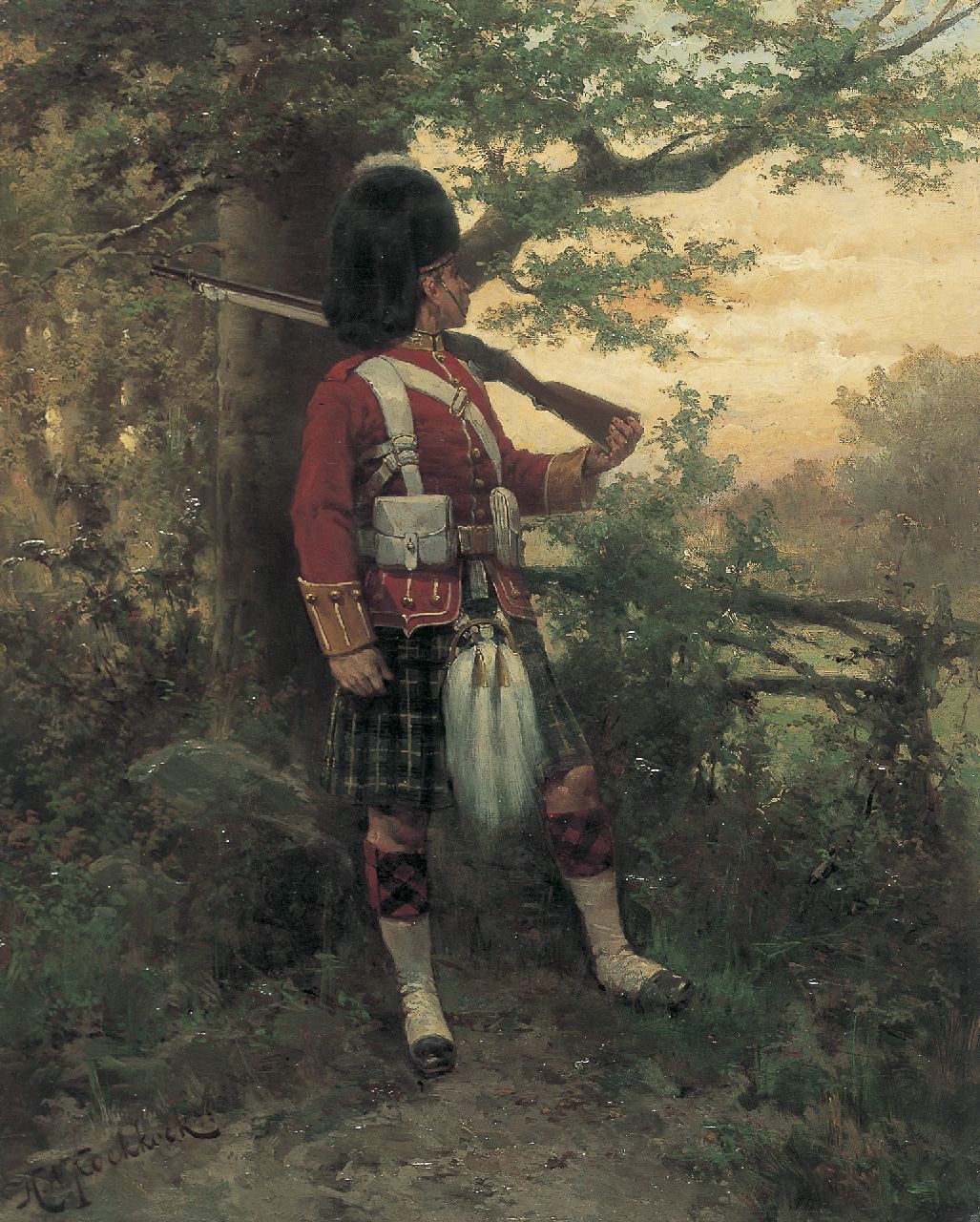 Koekkoek H.W. | Hermanus Willem Koekkoek, Argyle en Sutherland Highlander, olieverf op doek 53,2 x 43,0 cm, gesigneerd linksonder Koekkoek H.W. | Hermanus Willem Koekkoek, Argyle en Sutherland Highlander, olieverf op doek 53,2 x 43,0 cm, gesigneerd linksonder