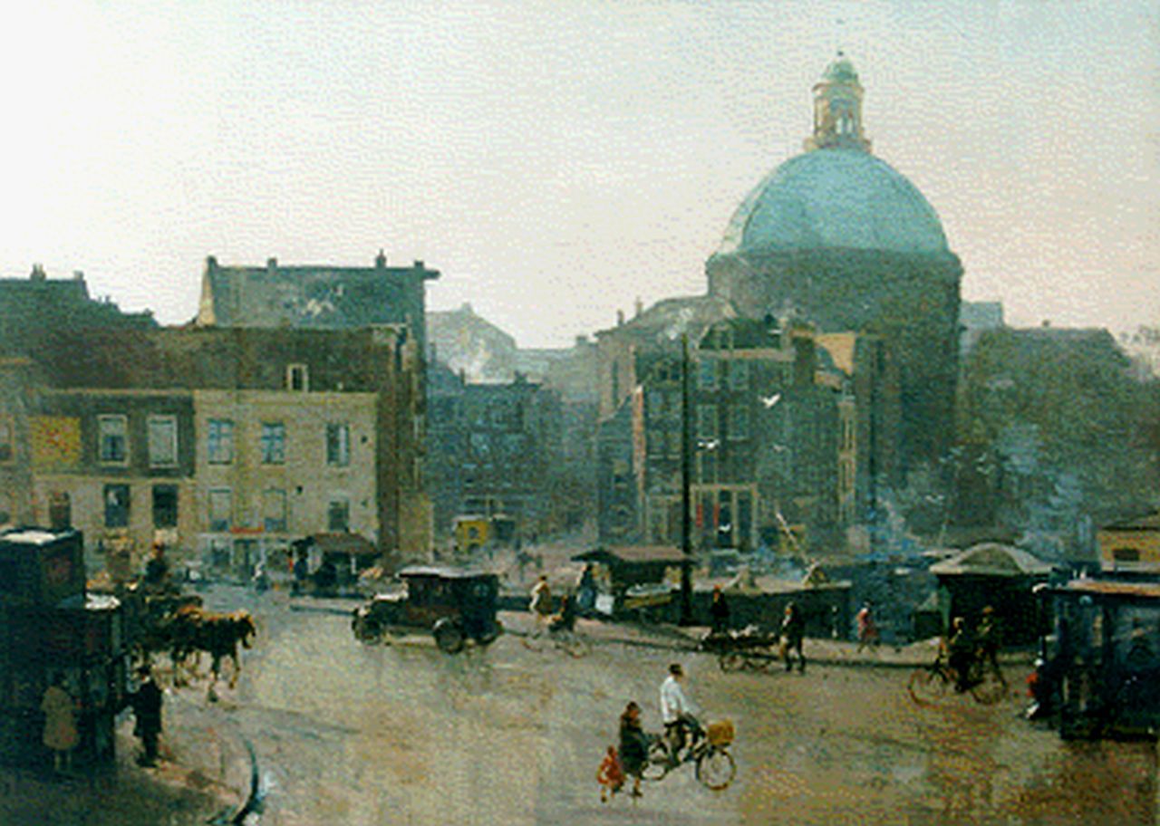 Vreedenburgh C.  | Cornelis Vreedenburgh, Brug over het Singel met de Ronde Lutherse Kerk, Amsterdam, olieverf op doek 70,8 x 100,5 cm, gesigneerd rechtsonder en gedateerd 1940