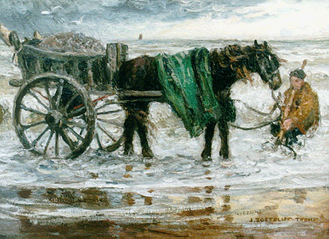 Zoetelief Tromp J.  | Johannes 'Jan' Zoetelief Tromp, De schelpenvisser, olieverf op doek 37,8 x 51,8 cm, gesigneerd rechtsonder