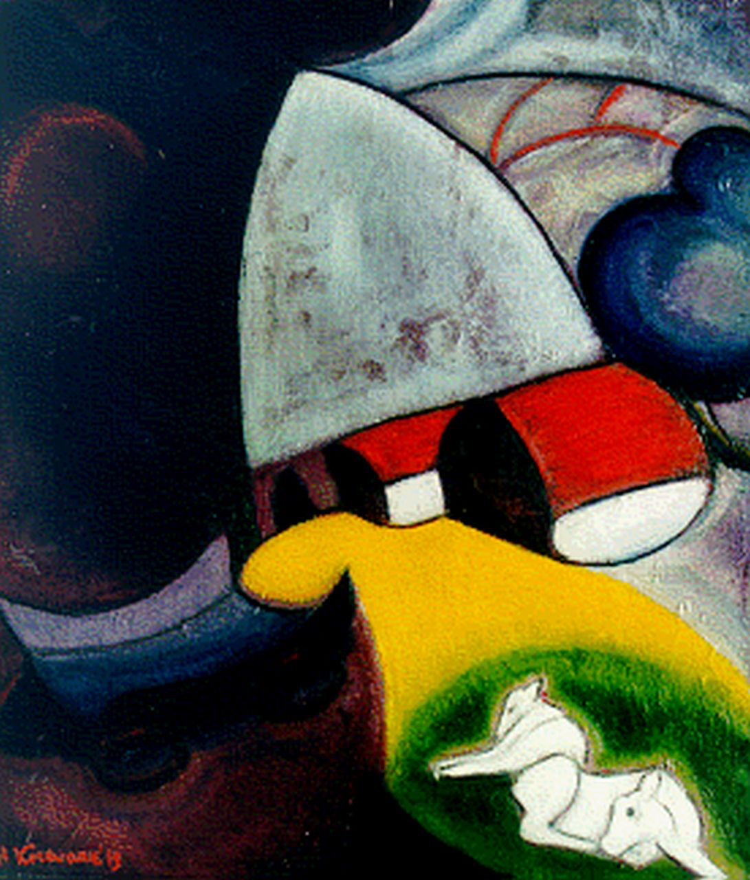 Korevaar H. | Hanny Korevaar, Hollandse boerderij, olieverf op doek 61,5 x 53,5 cm, gesigneerd linksonder en gedateerd '19 Korevaar H. | Hanny Korevaar, Hollandse boerderij, olieverf op doek 61,5 x 53,5 cm, gesigneerd linksonder en gedateerd '19