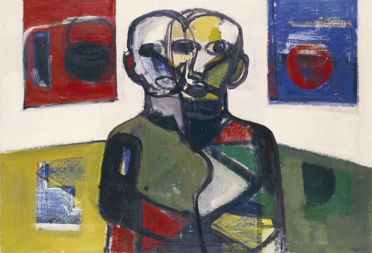 Kagie J.L.  | Johannes Leonardus 'Jan' Kagie, Twee figuren, olieverf op doek 101,7 x 144,9 cm, gesigneerd rechtsonder en gedateerd 1964