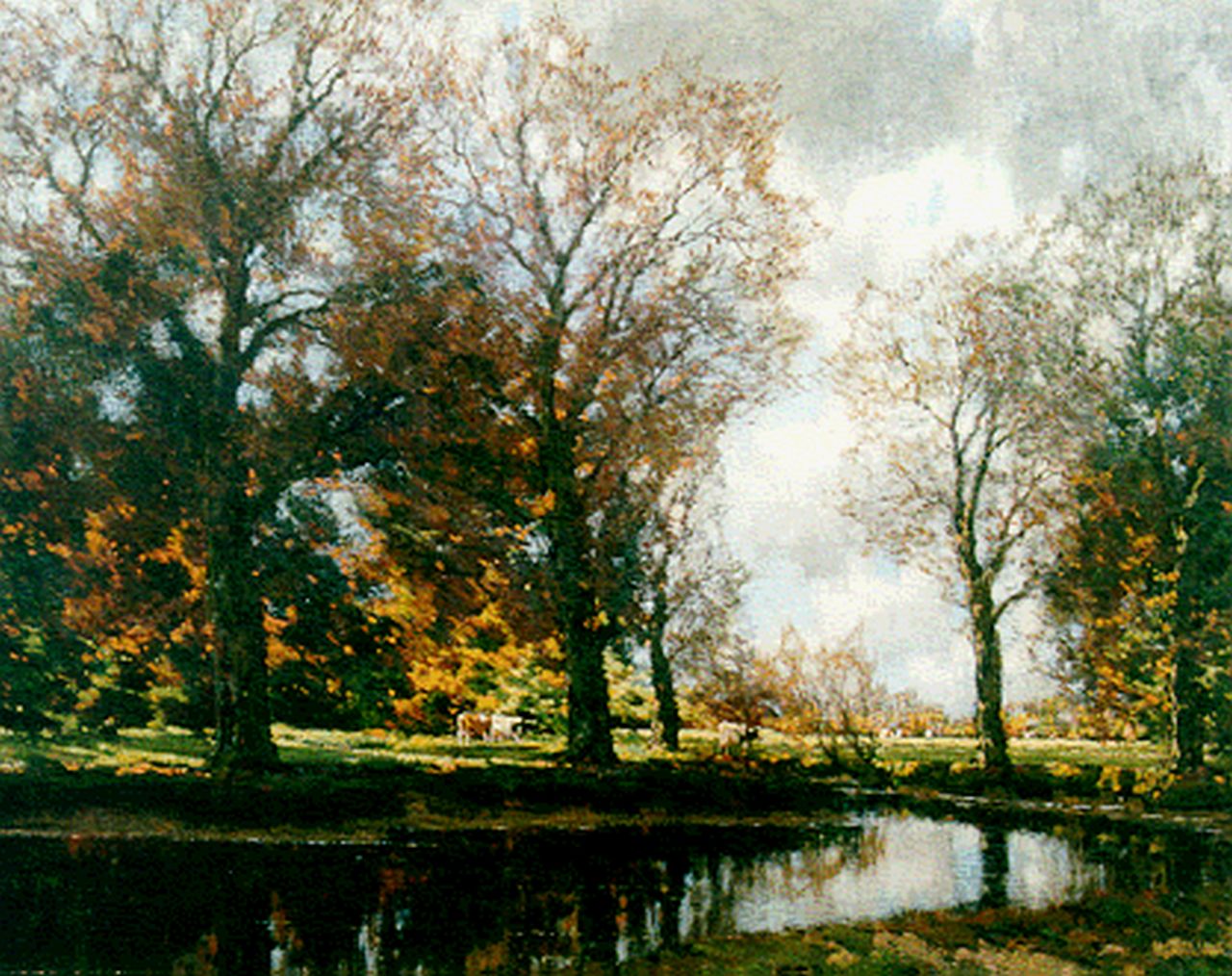 Gorter A.M.  | 'Arnold' Marc Gorter, Herfstlandschap met koeien, olieverf op doek 67,6 x 84,9 cm, gesigneerd rechtsonder