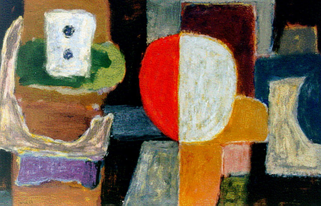 Leewens W.J. | Willibrordus Joseph 'Will' Leewens, Compositie, 32,0 x 49,4 cm, gesigneerd linksonder en gedateerd '62 Leewens W.J. | Willibrordus Joseph 'Will' Leewens, Compositie, 32,0 x 49,4 cm, gesigneerd linksonder en gedateerd '62