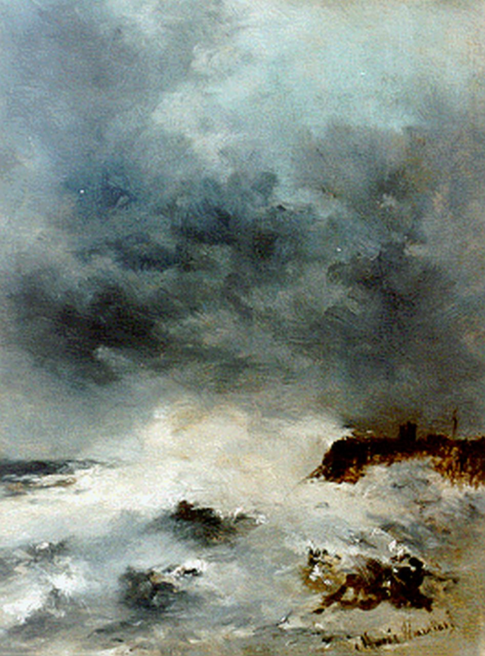 Wambach-de Duve M. | Marie Wambach-de Duve, Rotskust, olieverf op paneel 32,0 x 24,0 cm, gesigneerd rechtsonder Wambach-de Duve M. | Marie Wambach-de Duve, Rotskust, olieverf op paneel 32,0 x 24,0 cm, gesigneerd rechtsonder