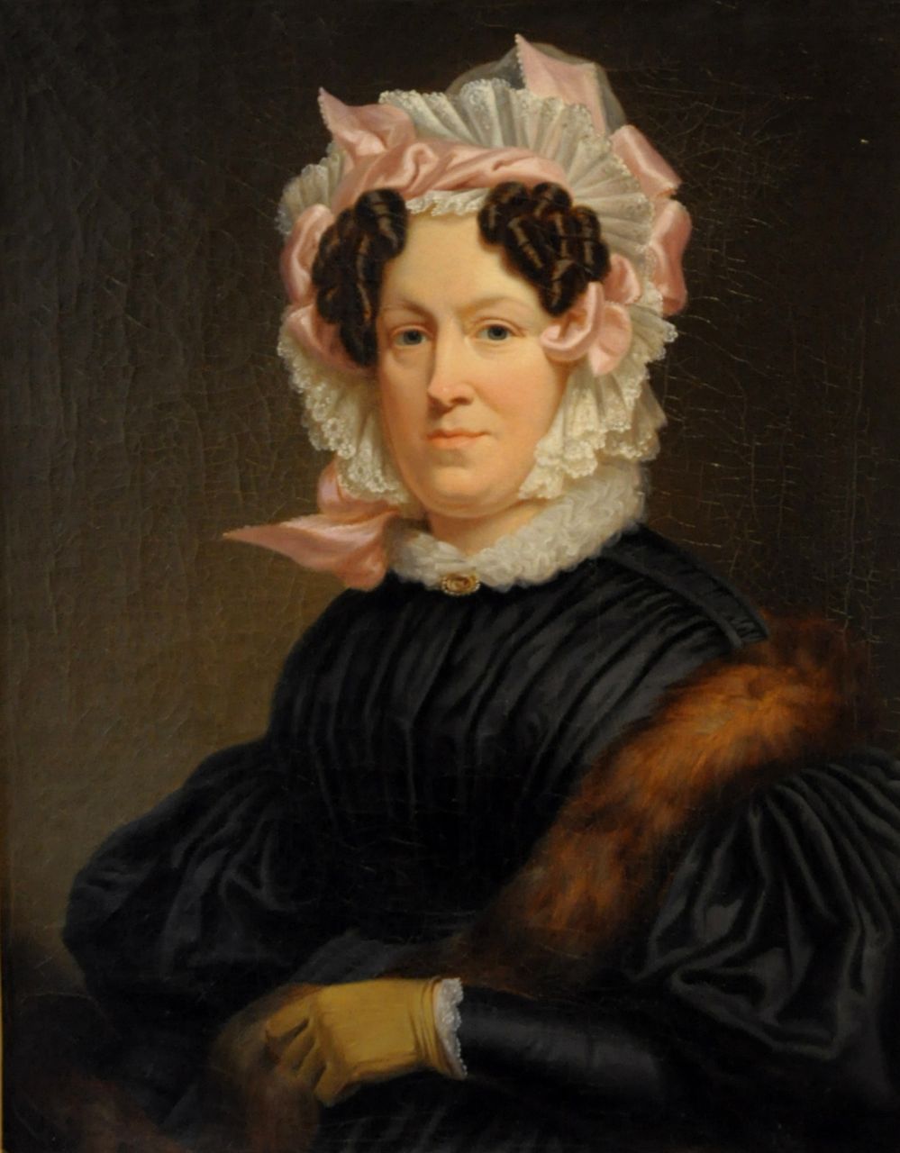 Hollandse School, 19e eeuw   | Hollandse School, 19e eeuw, Portret van Maria Viervant-van Voorthuysen, olieverf op doek 43,0 x 34,0 cm, gedateerd 1840