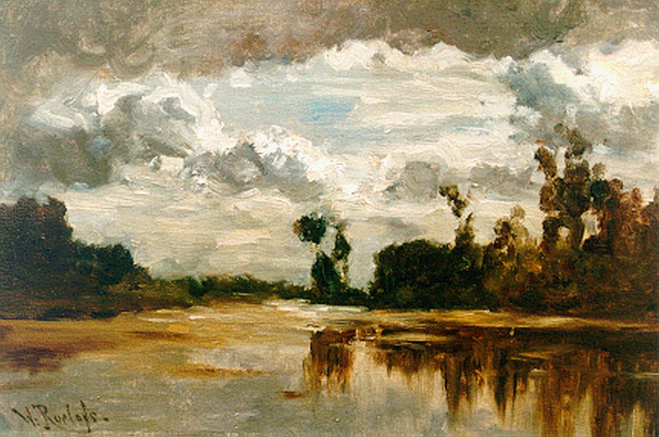 Roelofs W. | Willem Roelofs, Poldervaart, olieverf op doek 31,0 x 43,5 cm, gesigneerd linksonder Roelofs W. | Willem Roelofs, Poldervaart, olieverf op doek 31,0 x 43,5 cm, gesigneerd linksonder