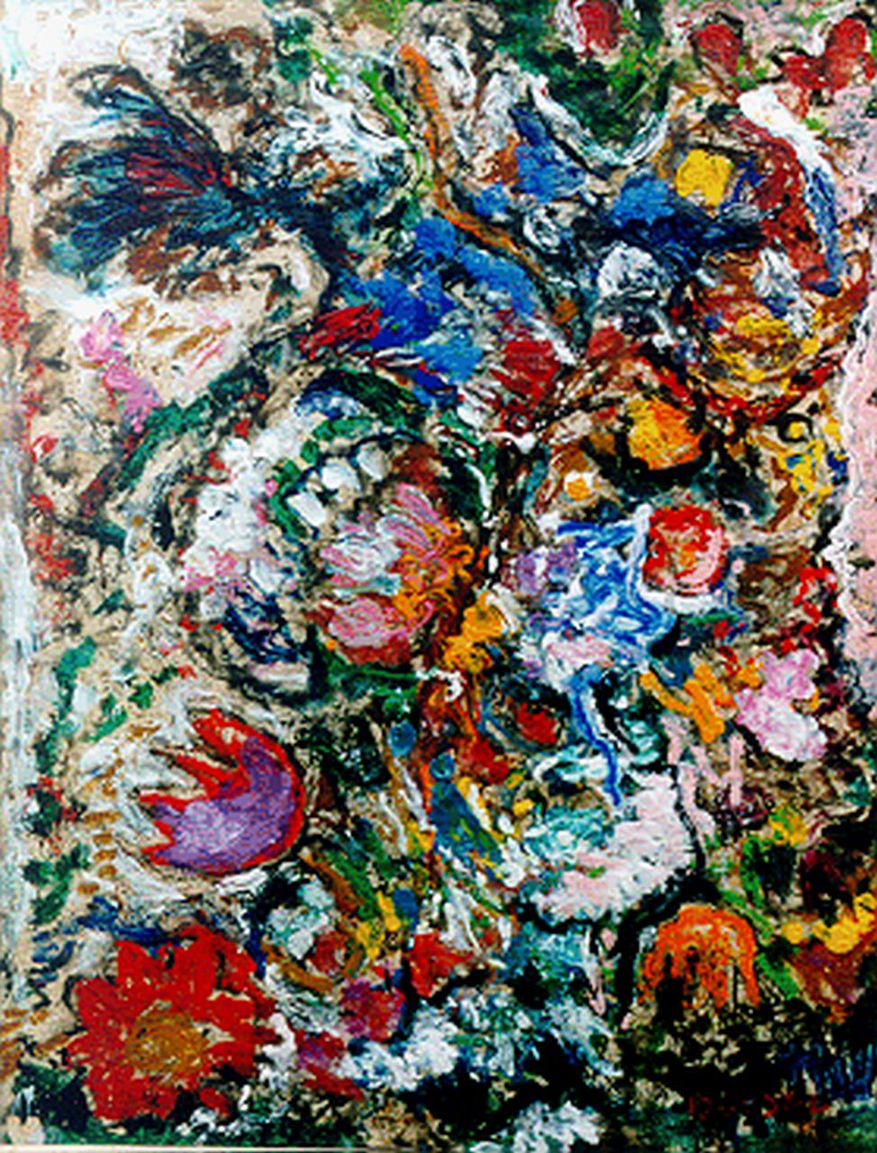 Doeser J.J. | 'Jacobus' Johannes Doeser, Bloemenweelde, gouache op papier 63,5 x 48,0 cm, gesigneerd rechtsonder Doeser J.J. | 'Jacobus' Johannes Doeser, Bloemenweelde, gouache op papier 63,5 x 48,0 cm, gesigneerd rechtsonder