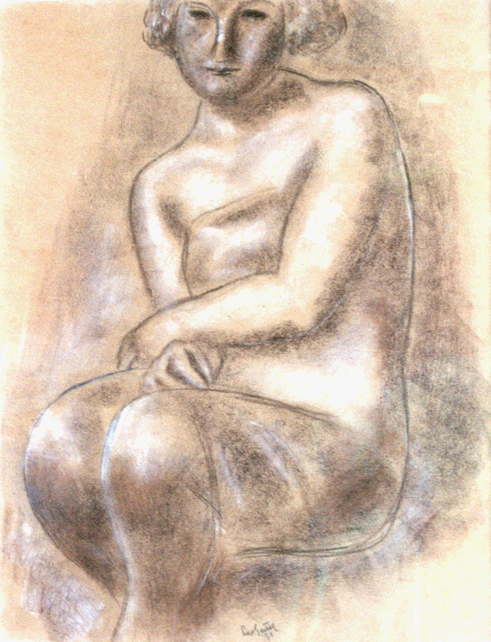 Gestel L. | Leendert 'Leo' Gestel, Vrouw, krijt op papier 62,0 x 48,0 cm, gesigneerd middenonder en gedateerd '31 Gestel L. | Leendert 'Leo' Gestel, Vrouw, krijt op papier 62,0 x 48,0 cm, gesigneerd middenonder en gedateerd '31