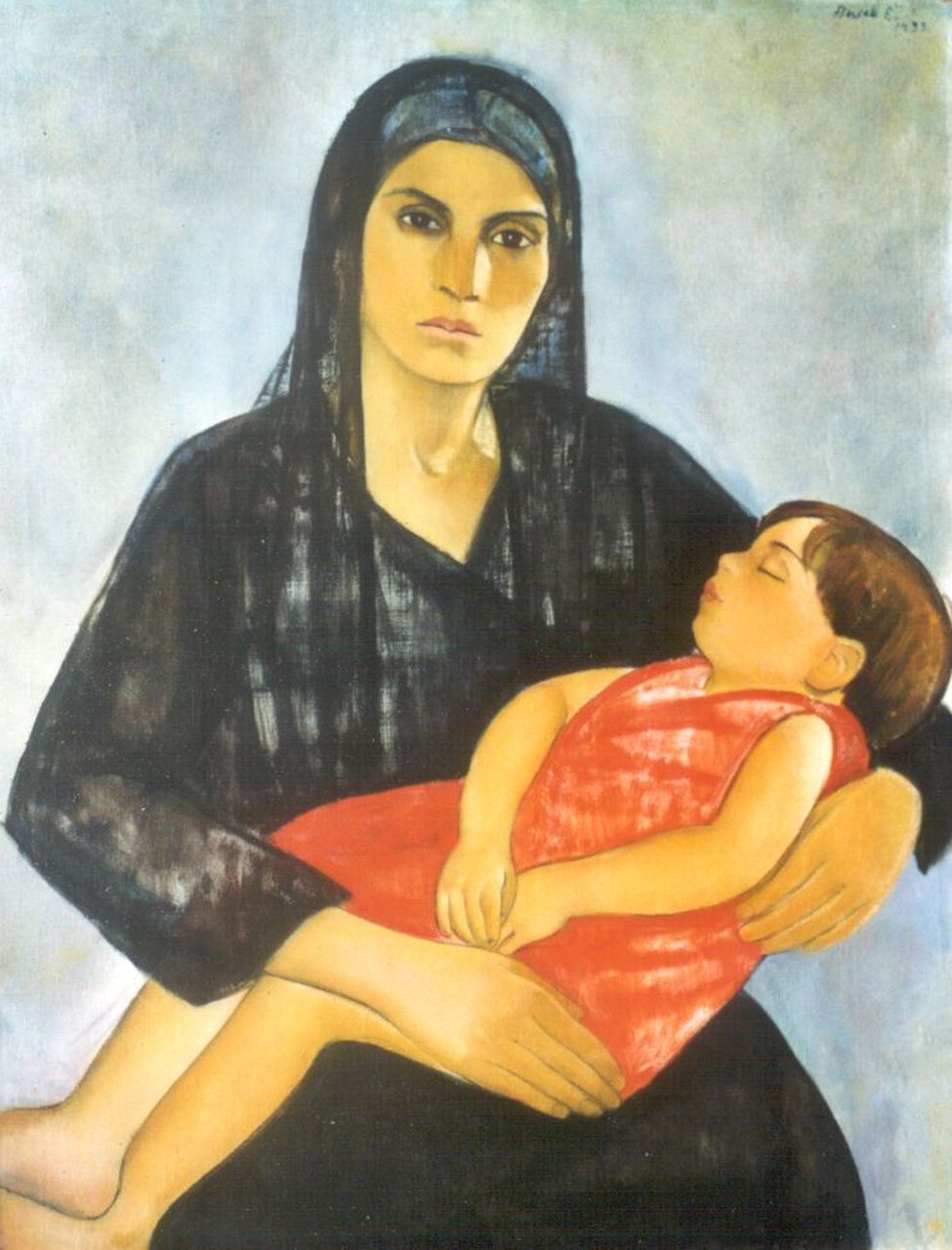 Basch E. | Edith Basch, Moeder met slapend kind, olieverf op doek 95,7 x 74,0 cm, gesigneerd rechtsboven en gedateerd 1933 Basch E. | Edith Basch, Moeder met slapend kind, olieverf op doek 95,7 x 74,0 cm, gesigneerd rechtsboven en gedateerd 1933