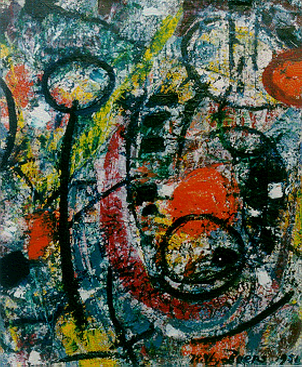 Boers W.H.F. | 'Willy' Herman Friederich Boers, Zonder titel, olieverf op doek 55,5 x 46,8 cm, gesigneerd rechtsonder en gedateerd 1951 Boers W.H.F. | 'Willy' Herman Friederich Boers, Zonder titel, olieverf op doek 55,5 x 46,8 cm, gesigneerd rechtsonder en gedateerd 1951