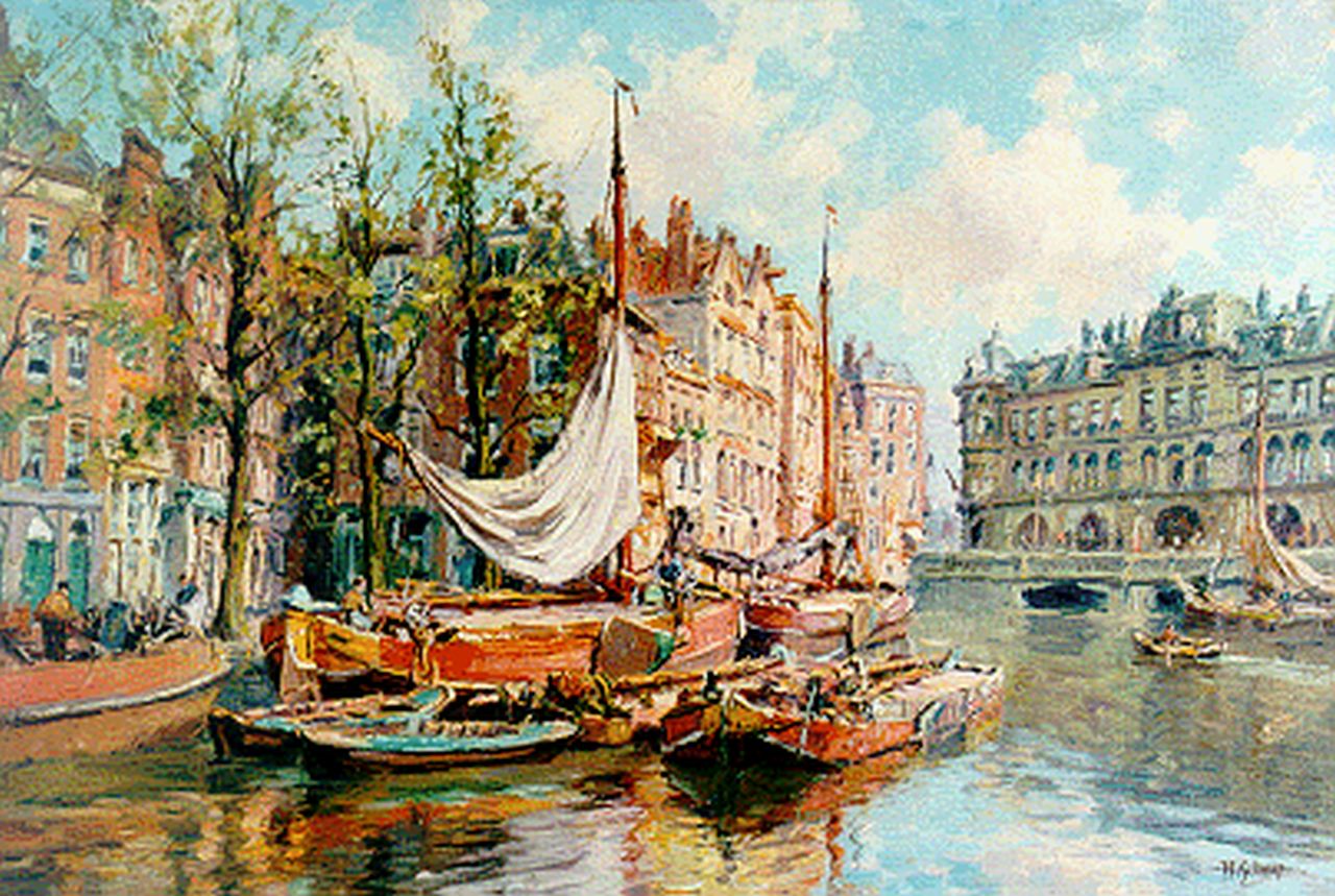 Schaap H. | Hendrik Schaap, De Kolkkade in Rotterdam, olieverf op doek 40,4 x 60,8 cm, gesigneerd rechtsonder Schaap H. | Hendrik Schaap, De Kolkkade in Rotterdam, olieverf op doek 40,4 x 60,8 cm, gesigneerd rechtsonder