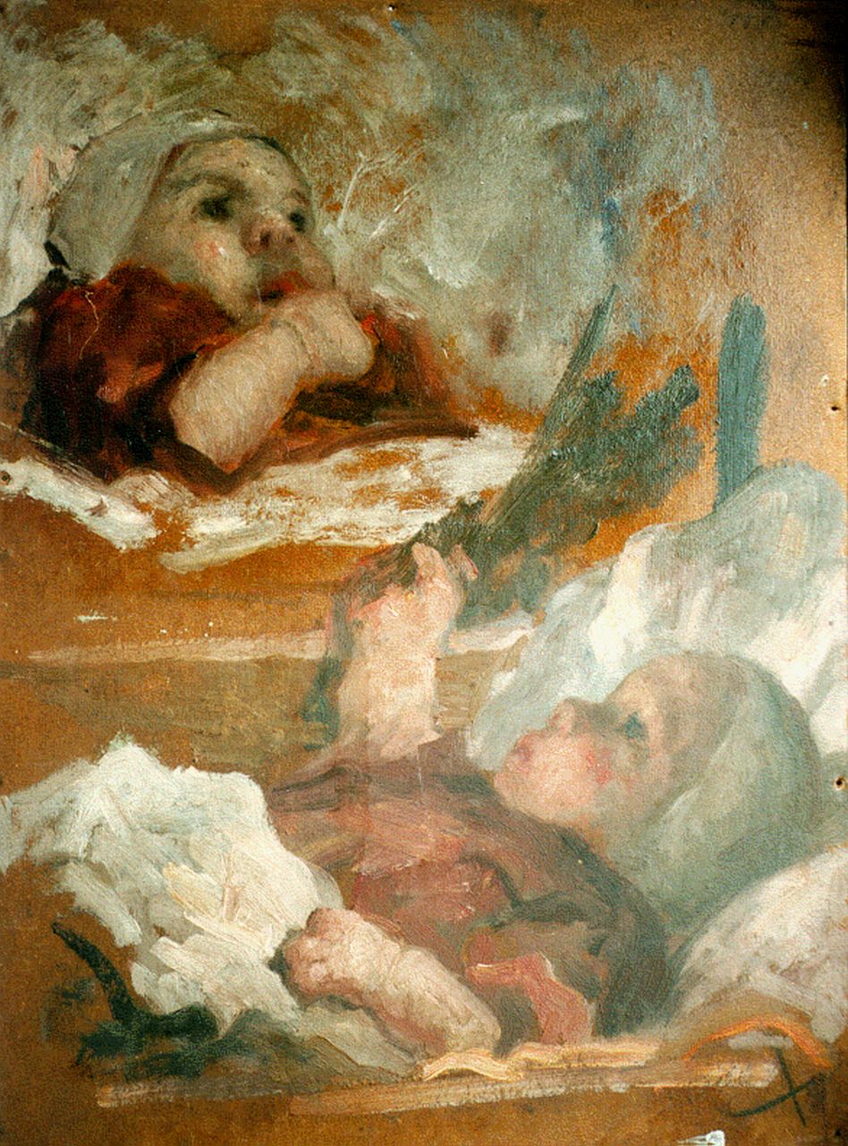 Pieters E. | Evert Pieters, Studie van baby/meisje, olieverf op schilderskarton 46,0 x 60,0 cm Pieters E. | Evert Pieters, Studie van baby/meisje, olieverf op schilderskarton 46,0 x 60,0 cm