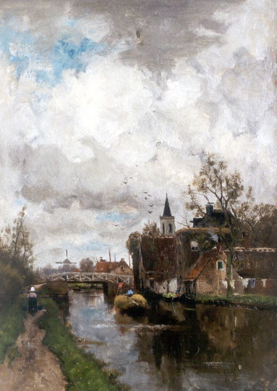 Rossum du Chattel F.J. van | Fredericus Jacobus van Rossum du Chattel, Vechtgezicht bij zomer, olieverf op doek 50,5 x 36,3 cm, gesigneerd rechtsonder Rossum du Chattel F.J. van | Fredericus Jacobus van Rossum du Chattel, Vechtgezicht bij zomer, olieverf op doek 50,5 x 36,3 cm, gesigneerd rechtsonder
