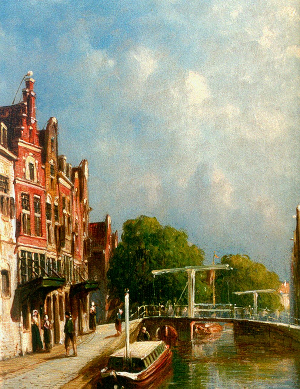 Vertin P.G. | Petrus Gerardus Vertin, Zomers stadsgezicht, olieverf op paneel 20,3 x 15,7 cm, gesigneerd rechtsonder en gedateerd '86 Vertin P.G. | Petrus Gerardus Vertin, Zomers stadsgezicht, olieverf op paneel 20,3 x 15,7 cm, gesigneerd rechtsonder en gedateerd '86