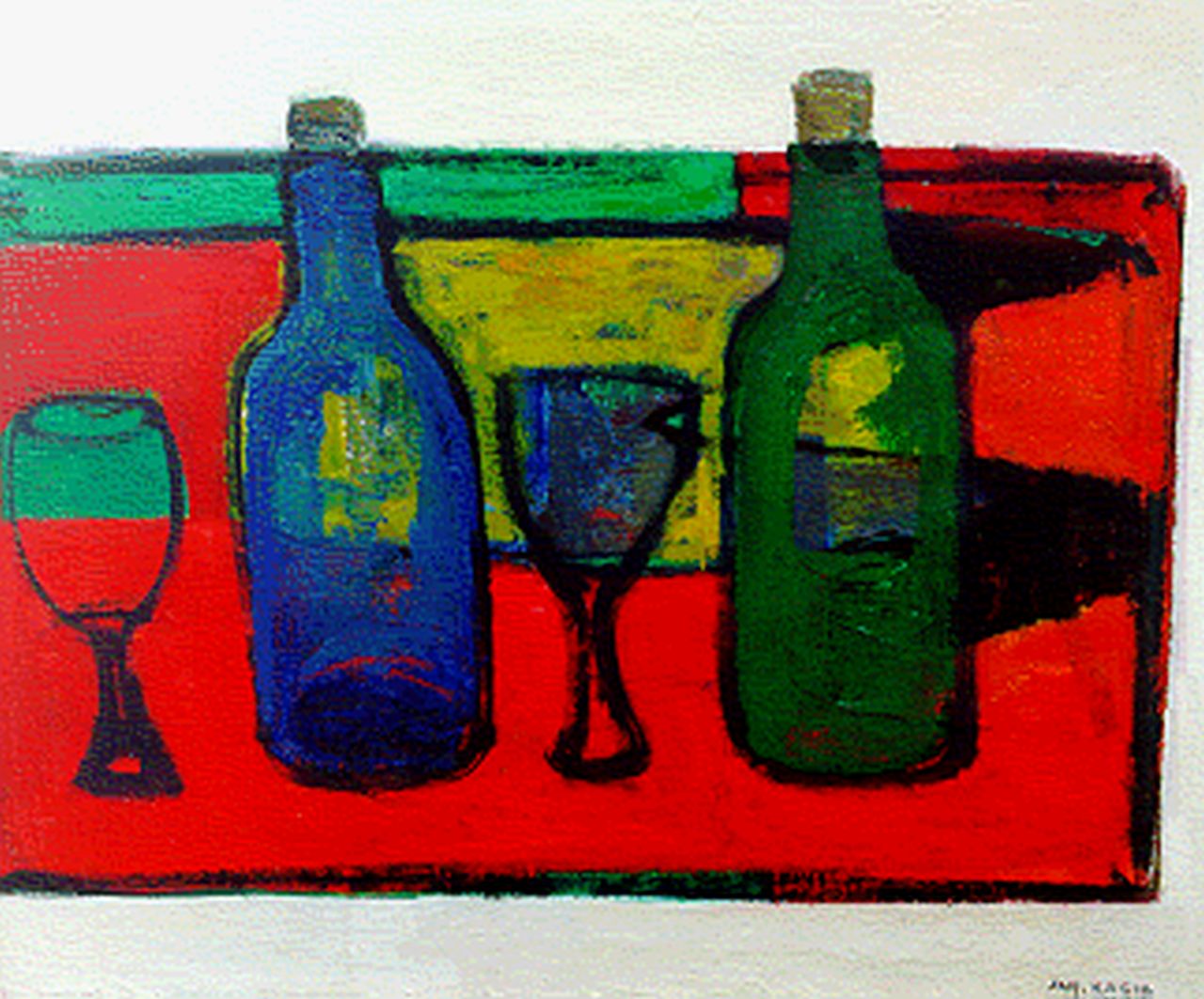 Kagie J.L.  | Johannes Leonardus 'Jan' Kagie, Stilleven, olieverf op doek 50,3 x 60,1 cm, gesigneerd rechtsonder en gedateerd 1954