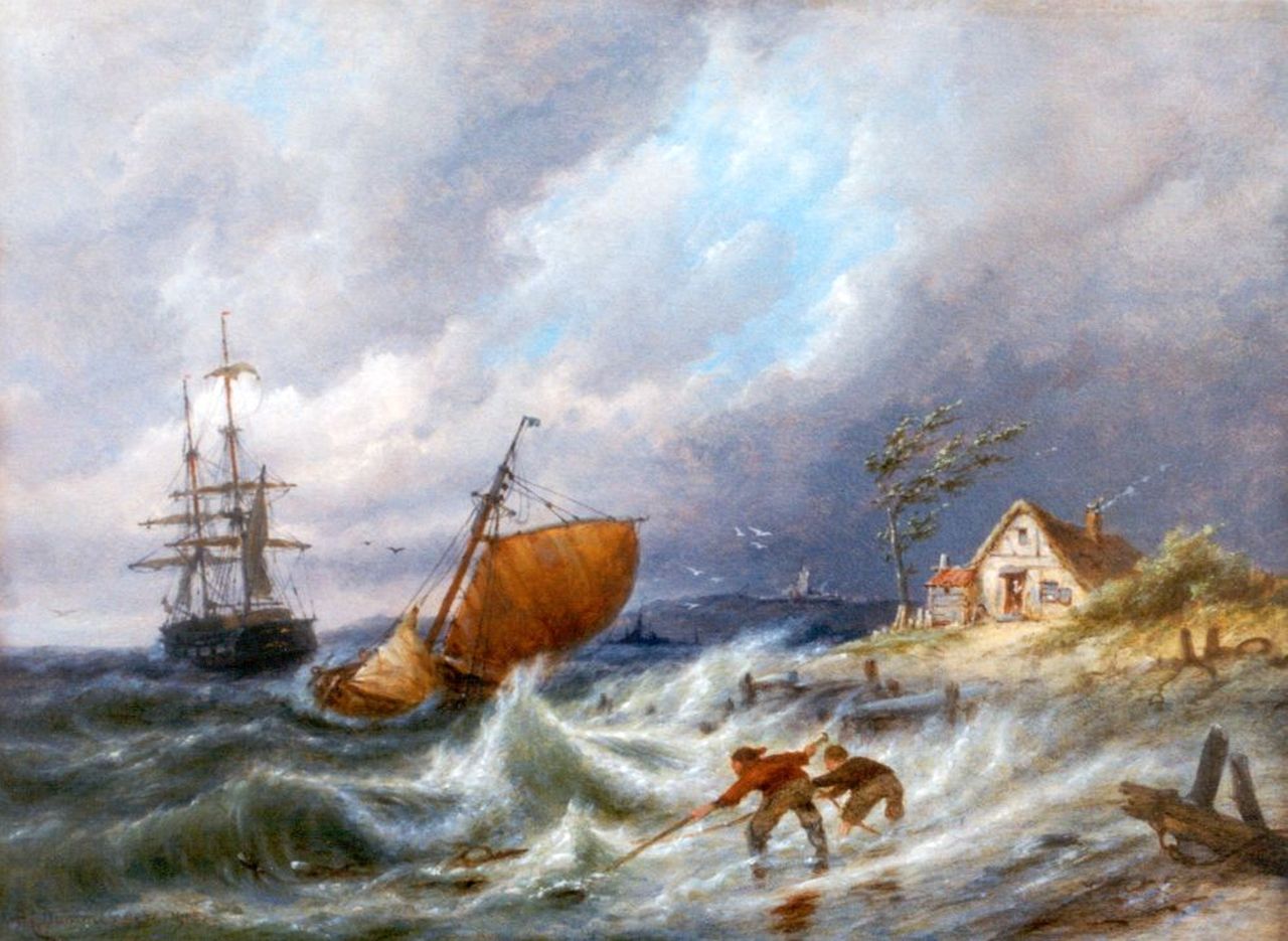 Dommershuijzen P.C.  | Pieter Cornelis Dommershuijzen, Op het eiland Wieringen in de Zuiderzee, olieverf op paneel 30,3 x 40,7 cm, gesigneerd linksonder en gedateerd 1903
