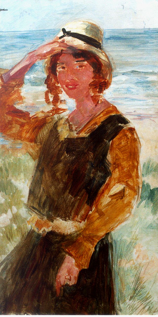 Maris S.W. | Simon Willem Maris, Mies aan het strand, olieverf op doek 108,0 x 57,3 cm, gesigneerd linksboven Maris S.W. | Simon Willem Maris, Mies aan het strand, olieverf op doek 108,0 x 57,3 cm, gesigneerd linksboven