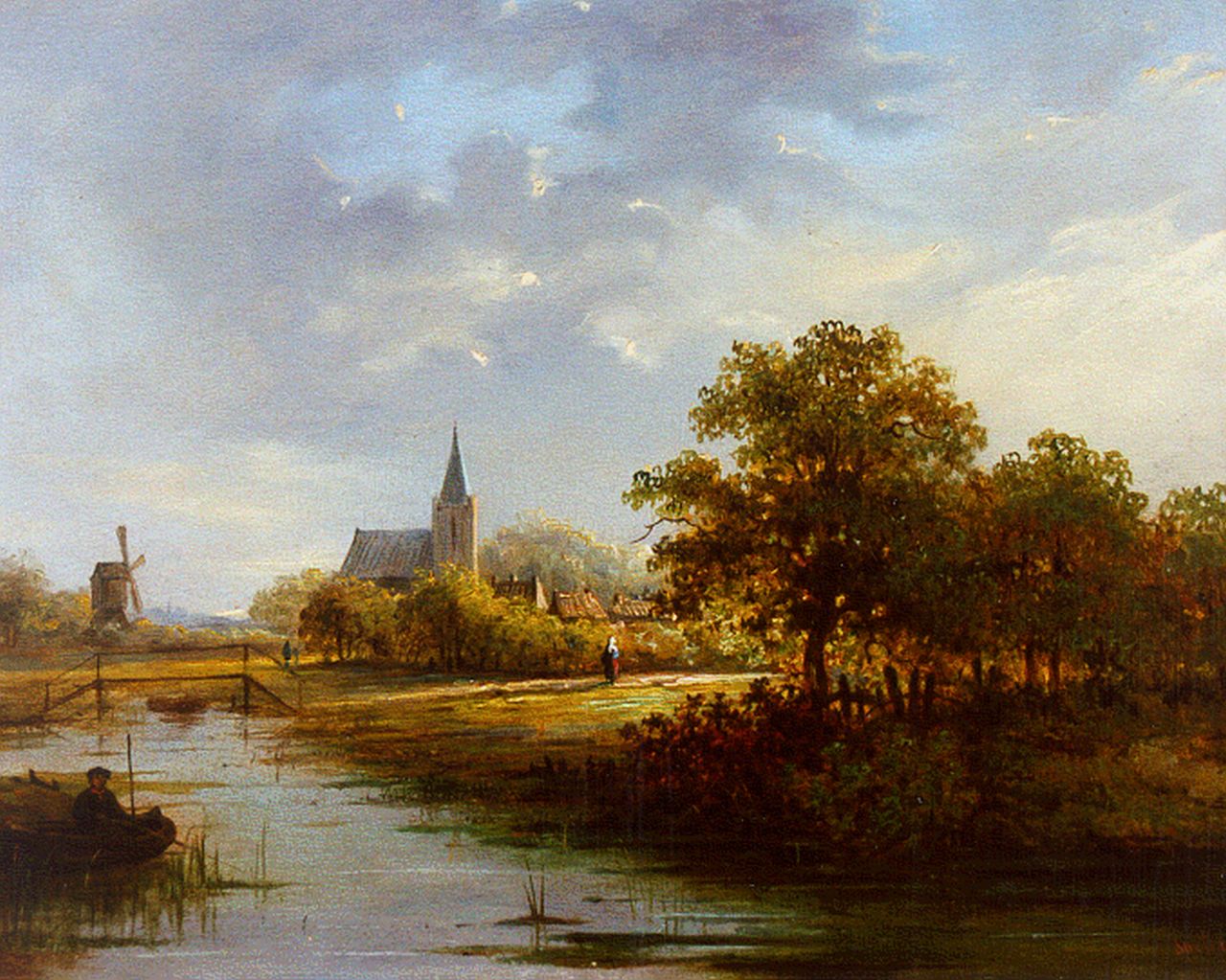 Soeterik T. | Theodoor Soeterik, Hengelaar in een zomers landschap, olieverf op paneel 21,6 x 27,3 cm, gesigneerd rechtsonder Soeterik T. | Theodoor Soeterik, Hengelaar in een zomers landschap, olieverf op paneel 21,6 x 27,3 cm, gesigneerd rechtsonder